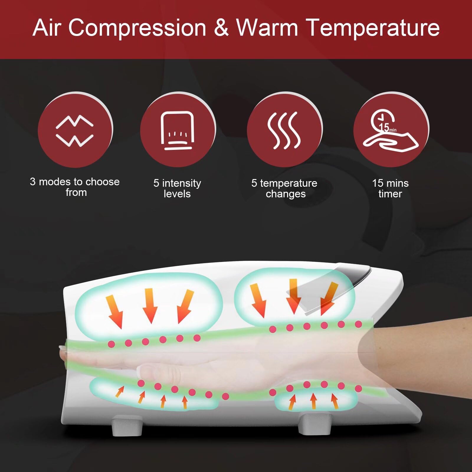 Hand Massager with Compression & Heating - Valentines Day Gifts for Her,Birthday Gifts for Women Men Mom Dad,Gifts for Women Men Mom Dad Her Him Boyfrend Girlfriend(White)