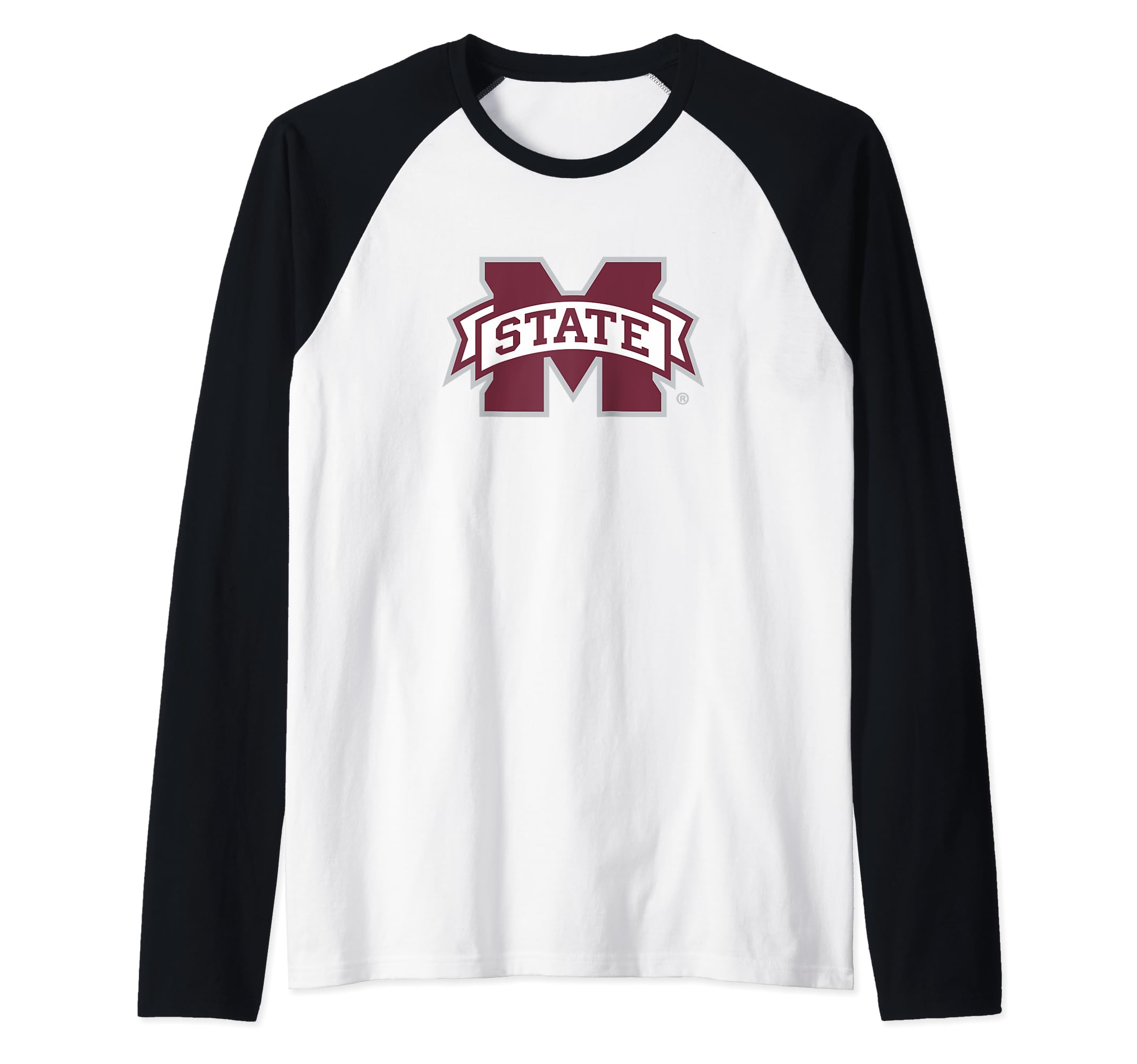 Mississippi State Bulldogs Icon White Officially Licensed Raglan Baseball Tee