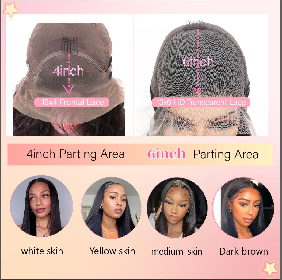 UKOWN Straight Lace Front Wigs Human Hair Pre Plucked 180 Density 13x6 Lace Front Wigs Human Hair HD Transparent Glueless Wigs With Baby Hair 20 Inch