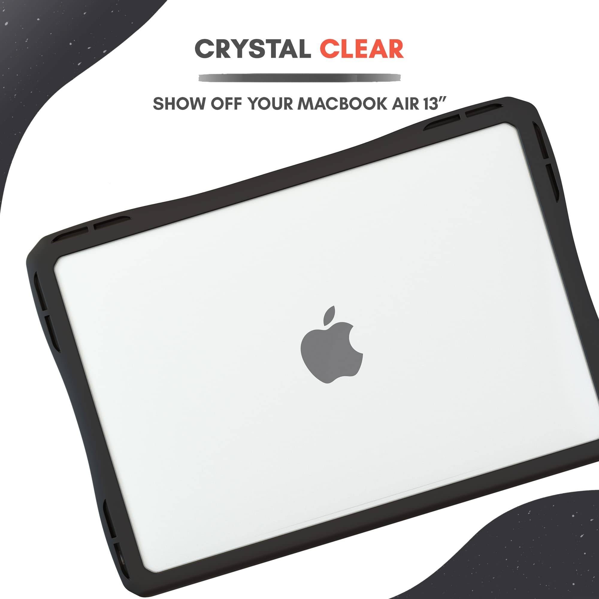 UZBL Case for MacBook Air 13 inch M1 & Intel (2018-2020 Release), Lightweight Protective Hard Shell Clear Case Cover for MacBook Air M1 and Intel Touch ID, NOT M2