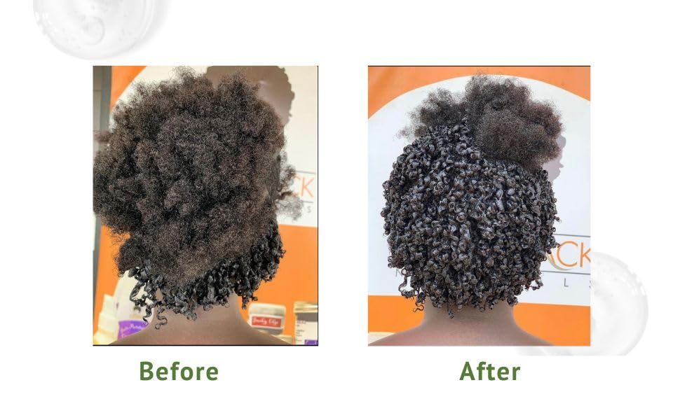 CocoBlack Naturals Curling Custard Ghana for Coily Kinky Type 4c Hair, 16 fl oz
