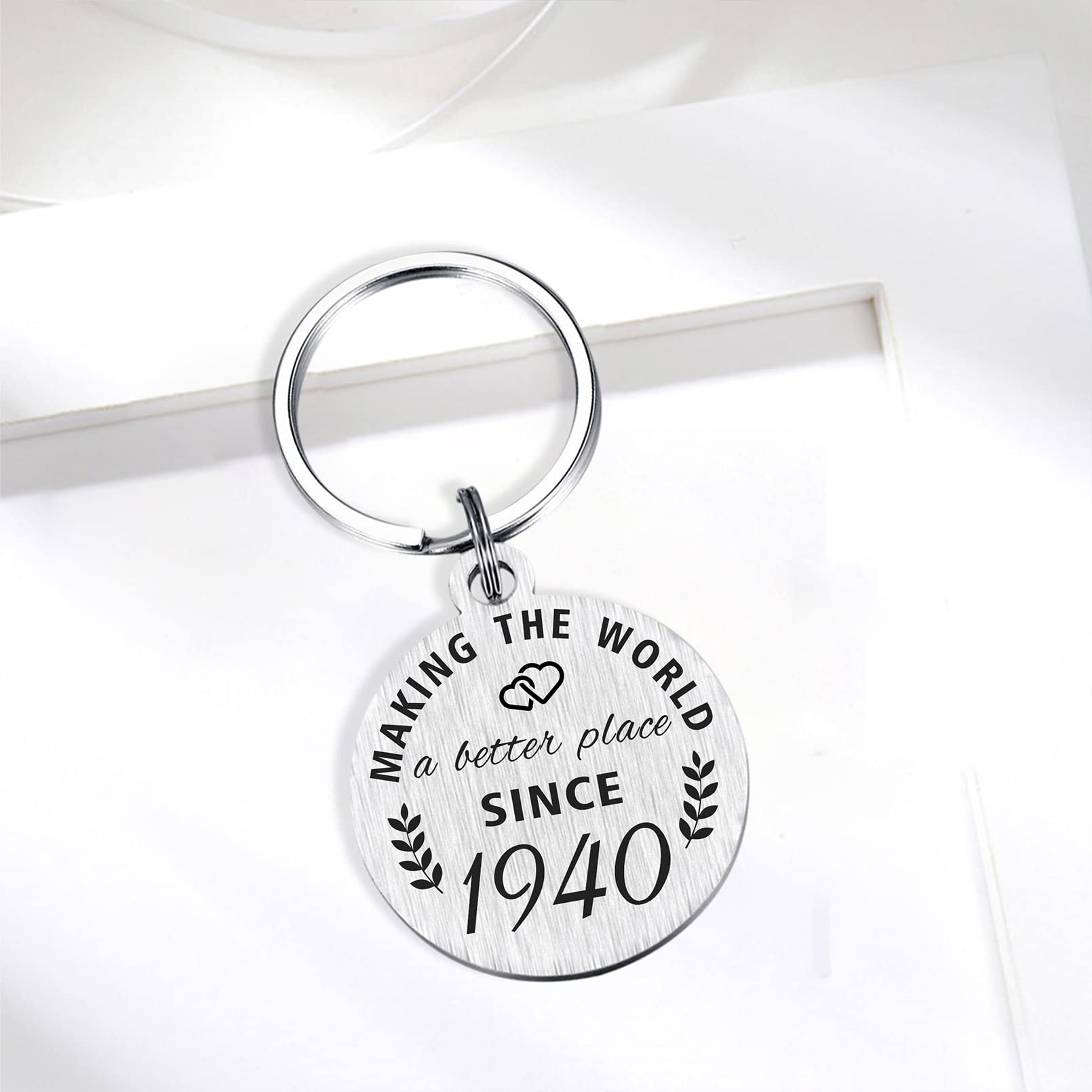 ABNTY 84th Birthday Gifts for Women Men, 84 Year Old Birthday Keychain, Born in 1940 Gifts, 1940 Birthday Decorations