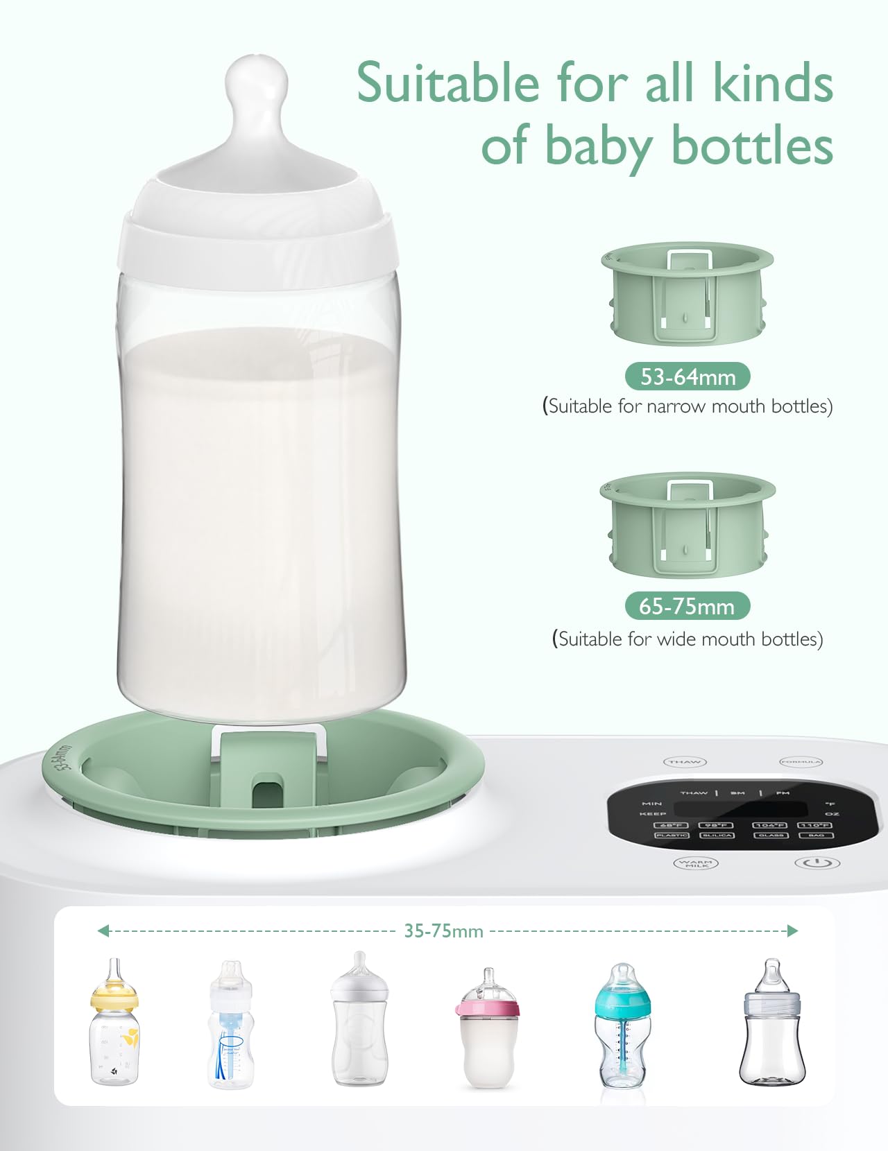 Momcozy Waterless Bottle Warmer with Shake Function - Safer for Baby, Wash Free, 4 Temp Settings, Surrounding Hot Air Heating Breastmilk Evenly to Ideal Temp - Baby Bottle Warmer for Safe Heating