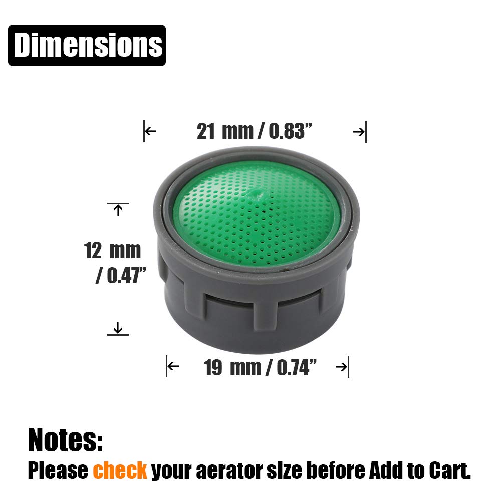 JQK Faucet Areator, 4.75 GPM Insert Faucet Aerators Replacement Parts Bathroom 10 Pack, FAG-P10