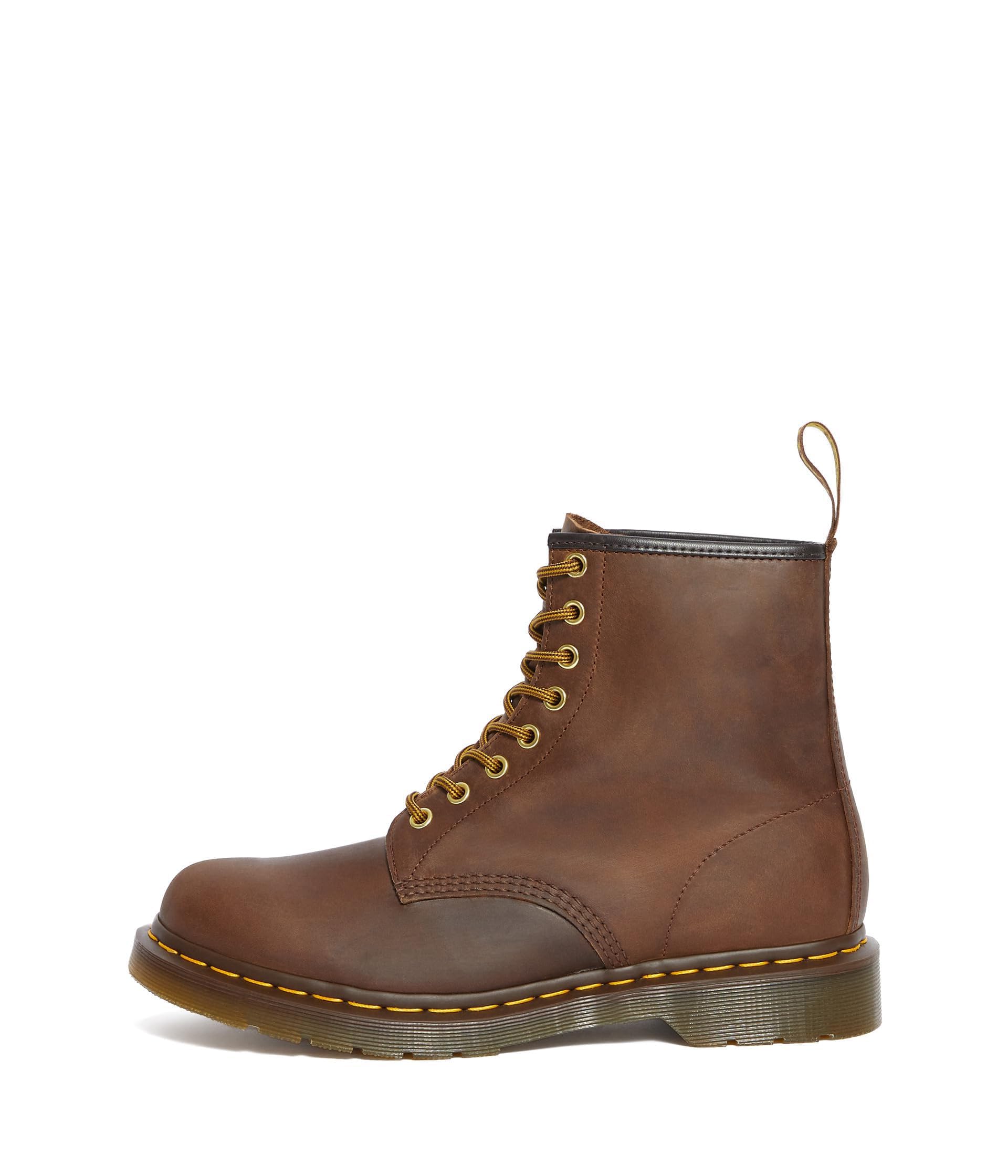 Dr. Martens Unisex 1460 Crazy Horse Leather 8 Eye Boot, Brown, 17 Women/16 Men
