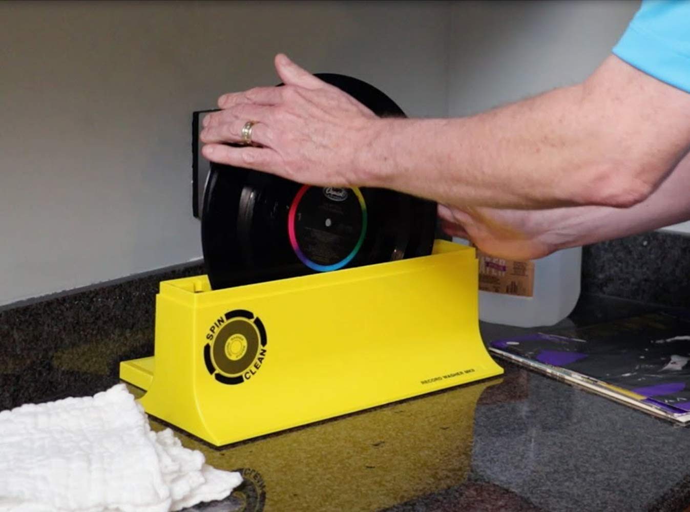 Spin-Clean Vinyl Record Washer Deluxe Kit | Offering Five Extra Drying Cloths, Extra 32oz. Fluid & Extra Brushes | Vinyl Record Cleaner | Perfect for 33, 48 & 78 RPM