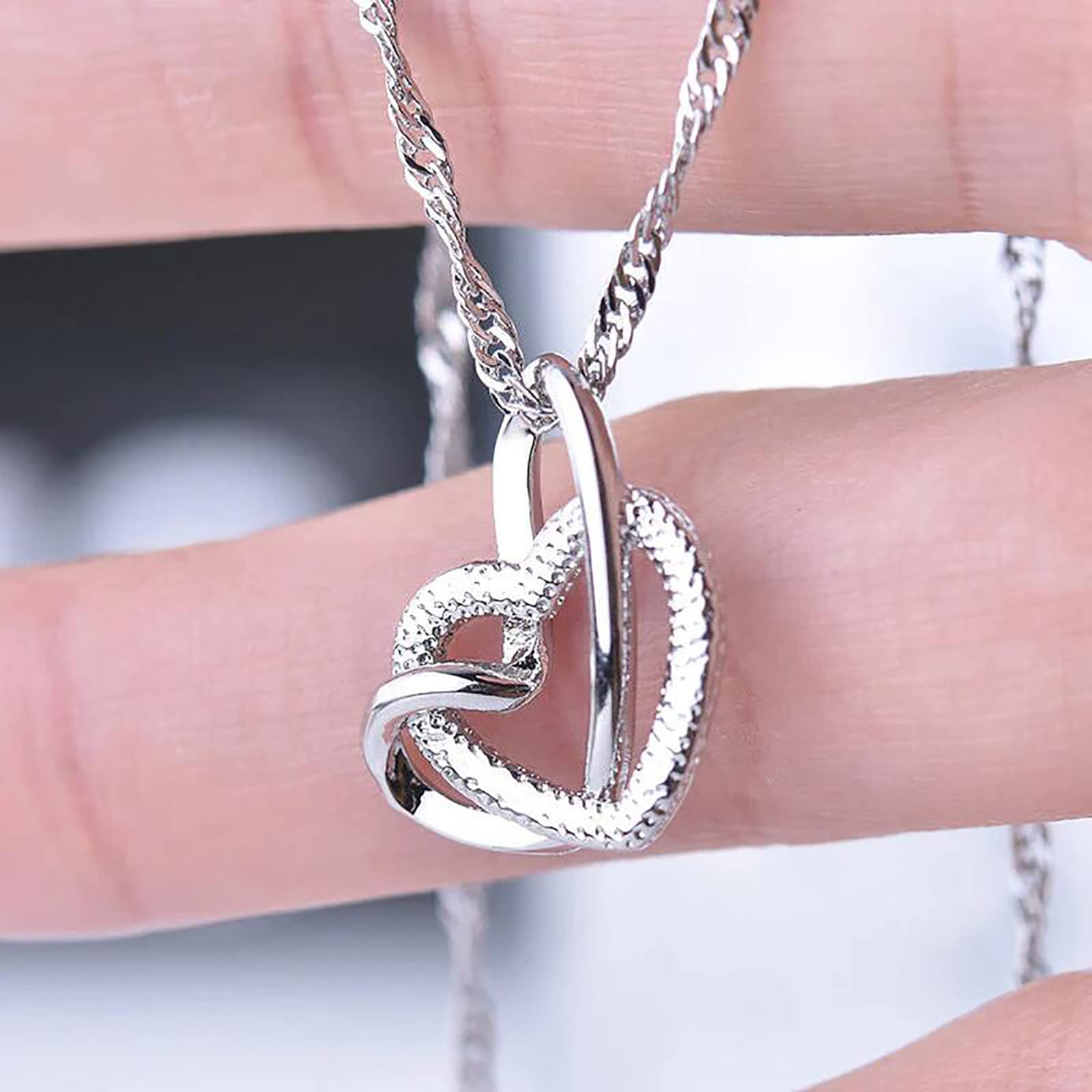 Valentines Day Gifts Dainty Classy Heart Pendant Necklace for Women, Trendy Jewelry Necklace for for Anniversary Wedding Birthday Party, Amazon Haul Clearance