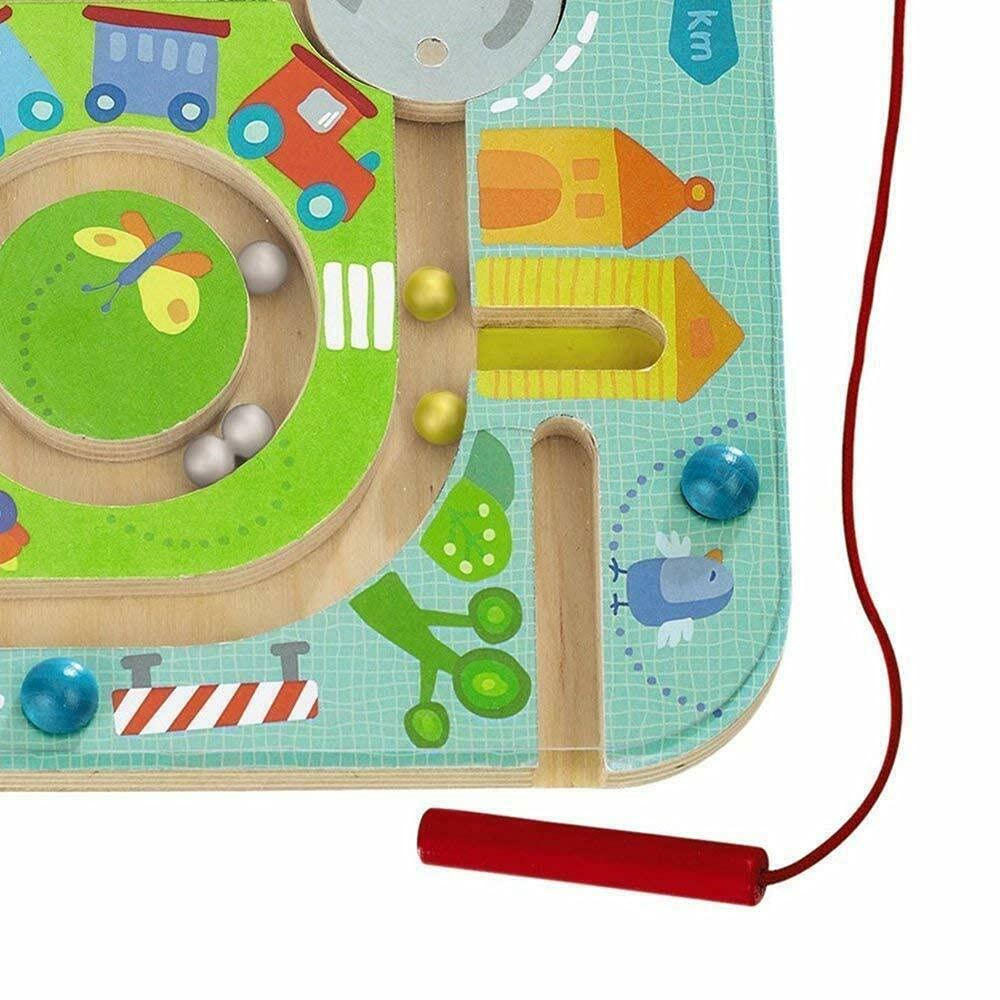 HABA Busy Board for Toddlers 2-4: Town Magnetic Maze Puzzle Game - Toddler Travel Toys for Preschoolers
