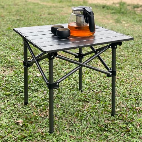 Opliy Folding Camping Table,Portable Table for 1-2 Persons -Collapsible Table Lightweight with Carry Bag for Camping, Hiking, Picnics, BBQs, Beach Trips & Tailgating(16.5 inch).