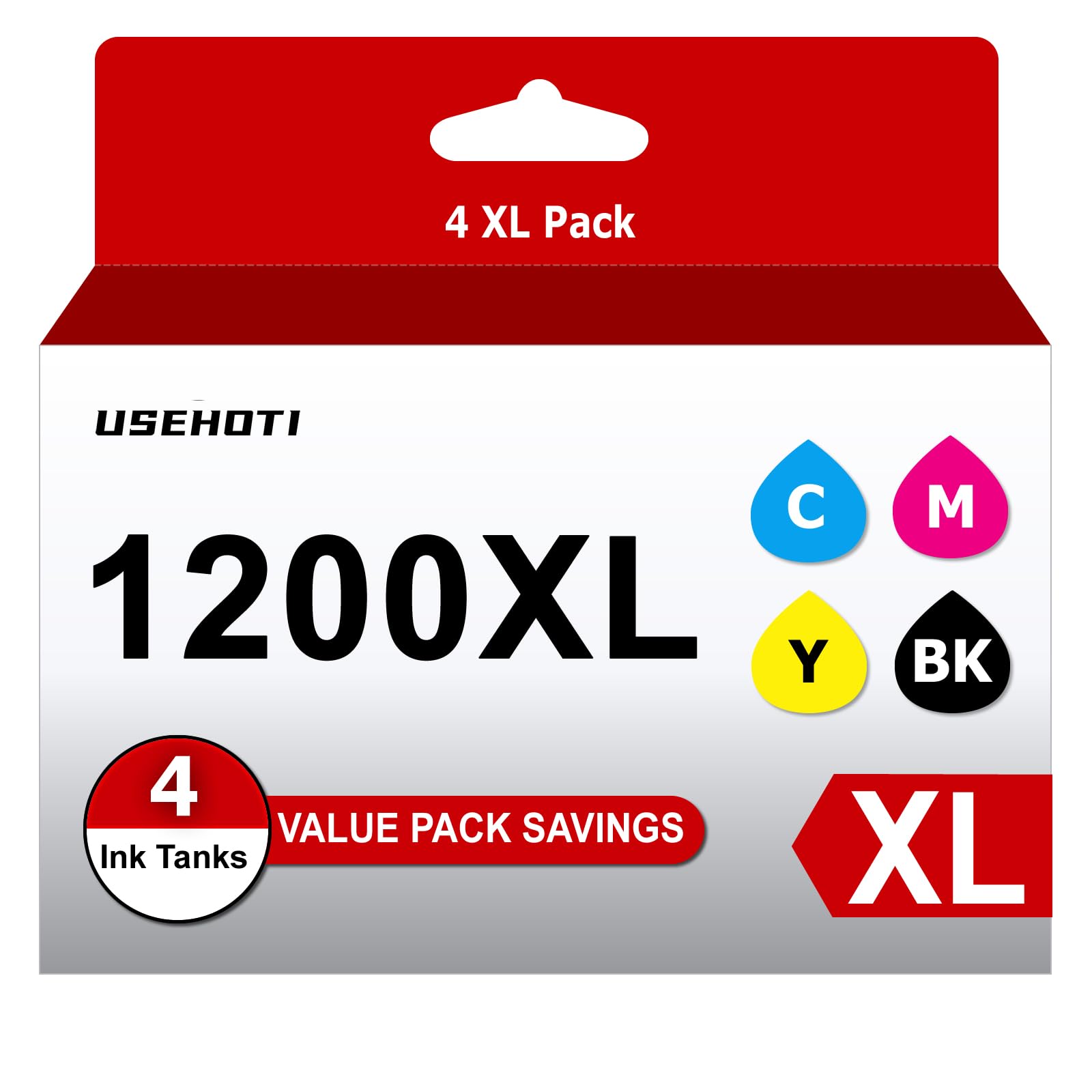 USEHOTI PGI-1200XL Compatible for Canon Maxify 1200 Ink Cartridges Work with Canon MB2720 MB2120 MB2020 MB2320 (Black Cyan Magenta Yellow, 4XL Pack)