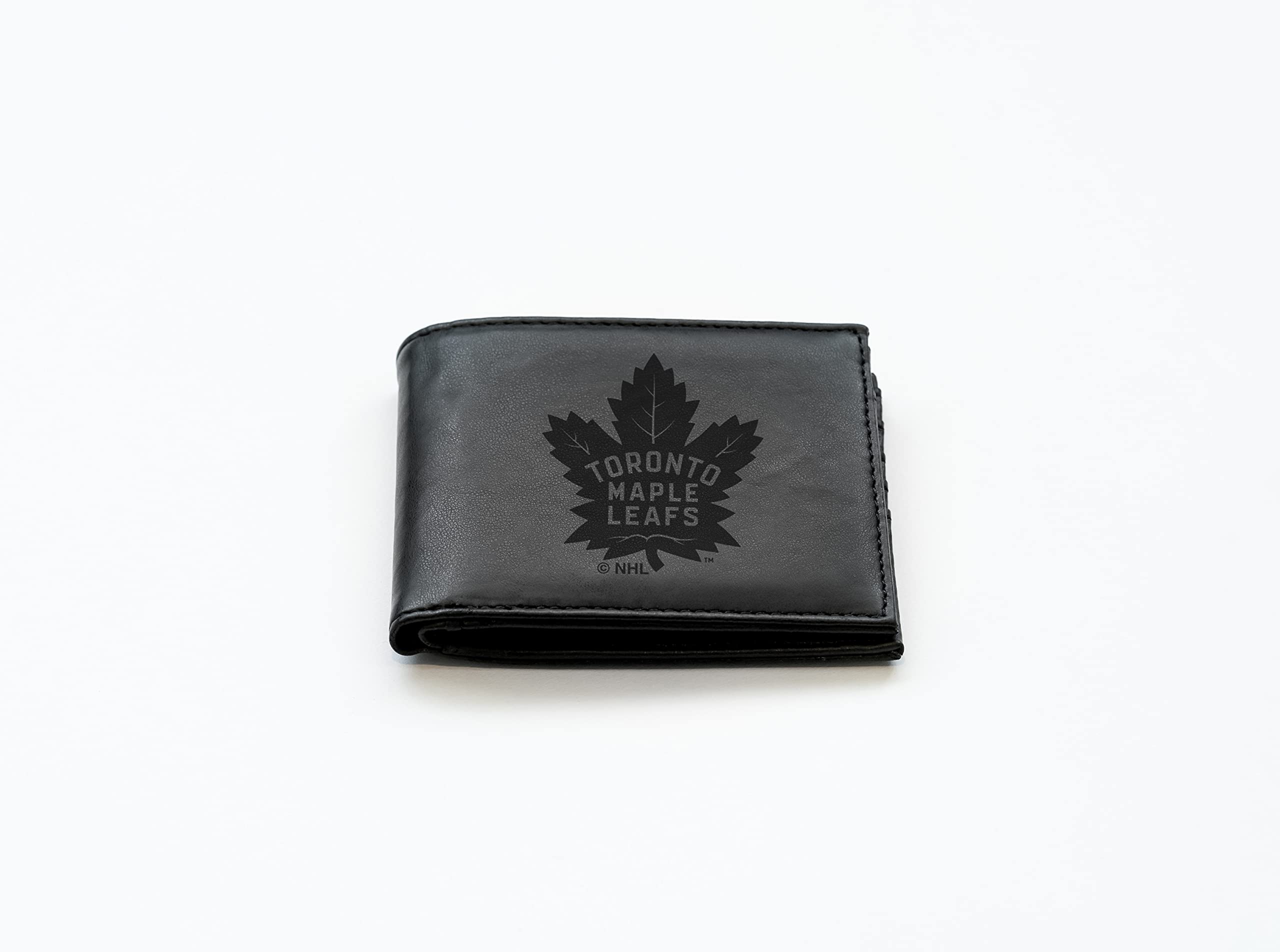 Rico Industries Laser Engraved Billfold Wallet, Toronto Maple Leafs, Black, 3.5 x 4.25-"