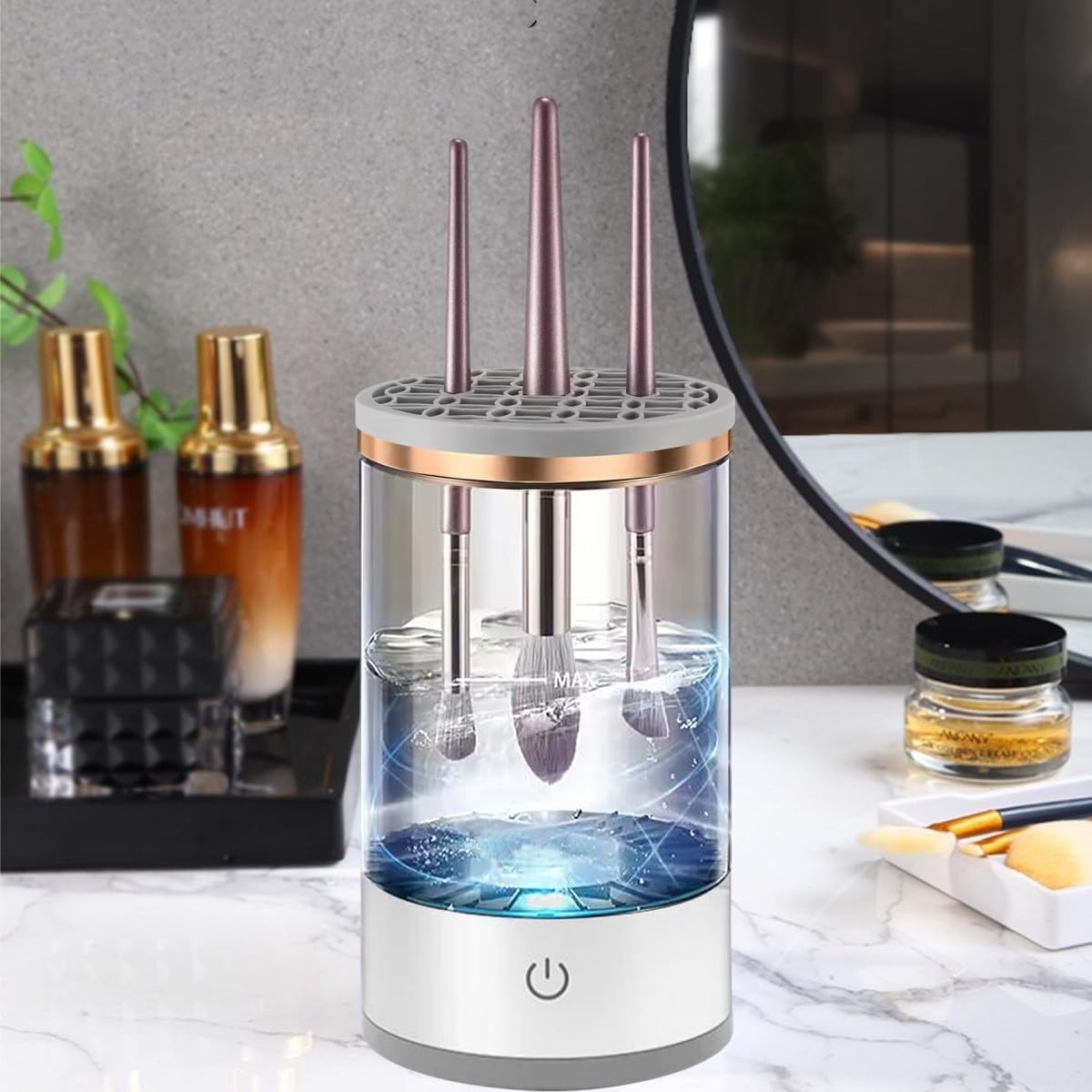 Portable Makeup Brush Cleaner,Electric Makeup Brush Cleaner Machine,Automatic Makeup Brush Cleaner,Spinning Makeup Brush Cleaner for All Type Makeup Brushes