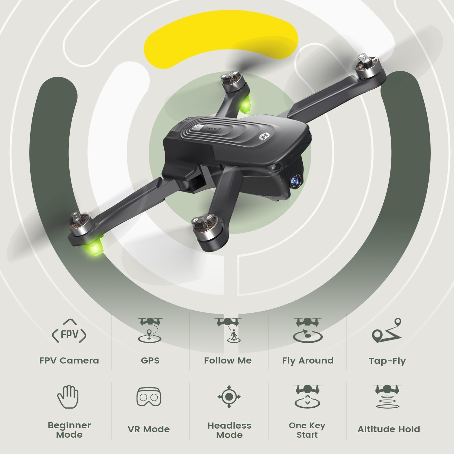 Holy Stone GPS Drone with 4K Camera for Adults, HS175D RC Quadcopter with Auto Return, Follow Me, Brushless Motor, Circle Fly, Waypoint Fly, Altitude Hold, Headless Mode, 46 Mins Long Flight