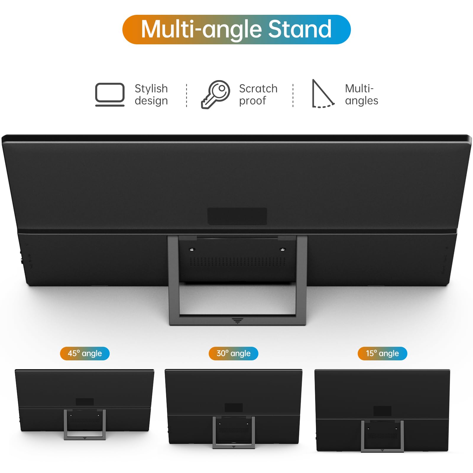 Anyuse Portable Monitor 15.6 Inch 1080P USB-C HDMI Ultra-Slim Travel Monitor with Kickstand, for Laptop, PC, Mac Phone, PS, Xbox, Swich IPS Ultra-Thin Zero Frame Gaming Monitor