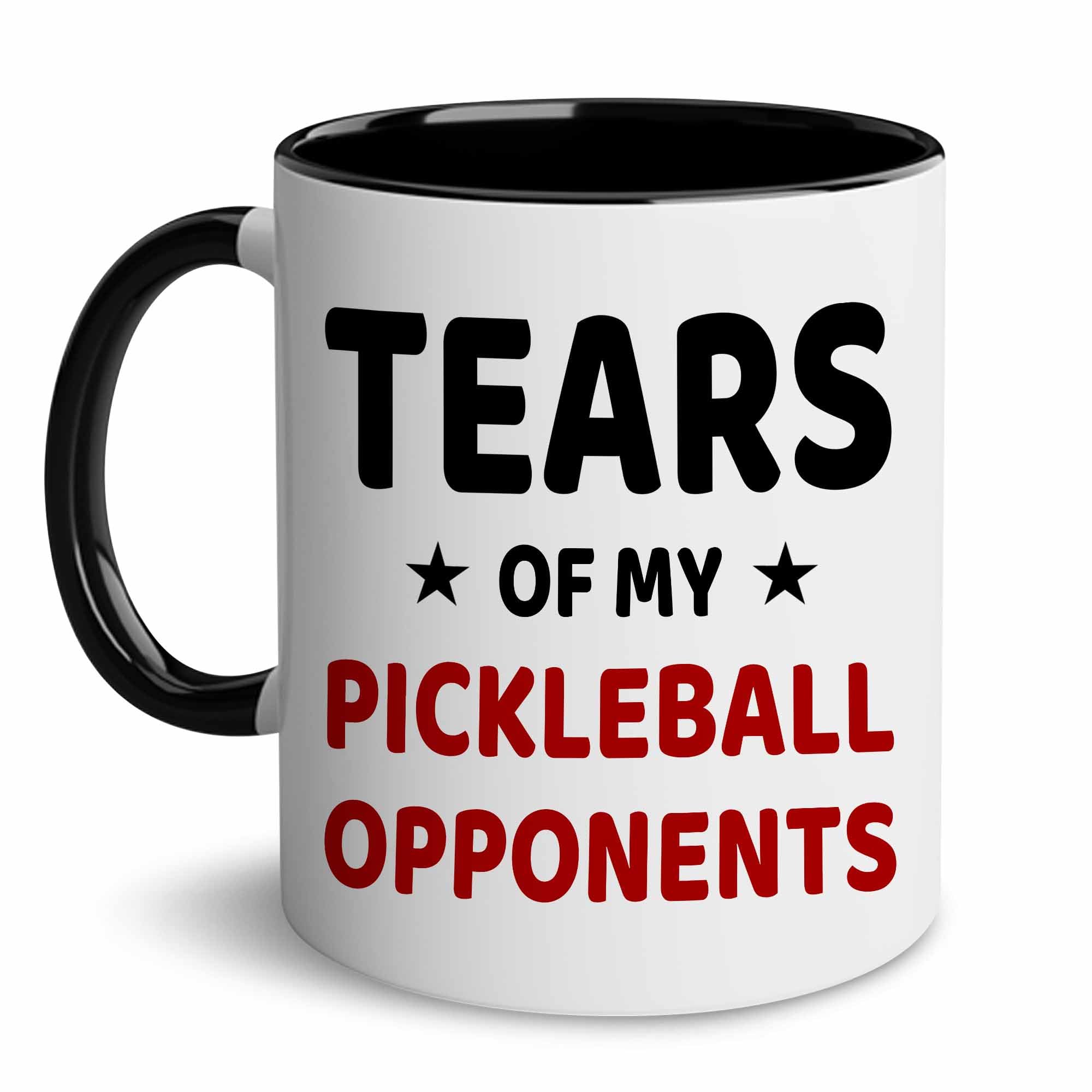 BSQUIELE Tears of My Pickleball Opponents Coffee Mug, Sports Player Gifts, Gift for Men, Boy - Funny Gift for Him, Dad, Husband, Friend on Birthday Christmas, Pickleball Player Gift, 11 oz Ceramic Cup