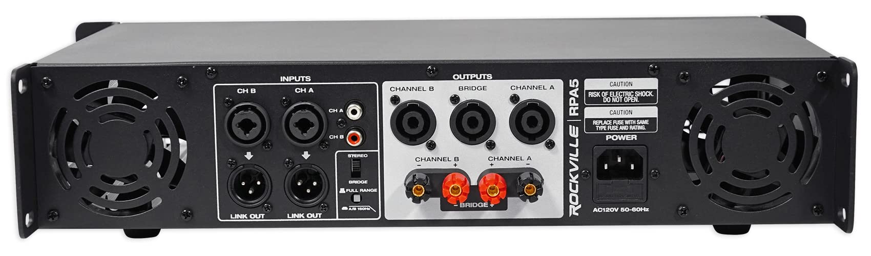 Rockville RPA5 1000W Peak / 400W RMS 2-Channel Power Amplifier, Rack Mountable - Perfect for Live Sound, Pro Audio, DJs