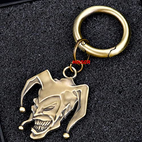 HINSCR Joker Keychain 3D Metal Joker Keyring Auto Decoration Key Pendants Joker Car Accessories Keychain gift for men (bronze)