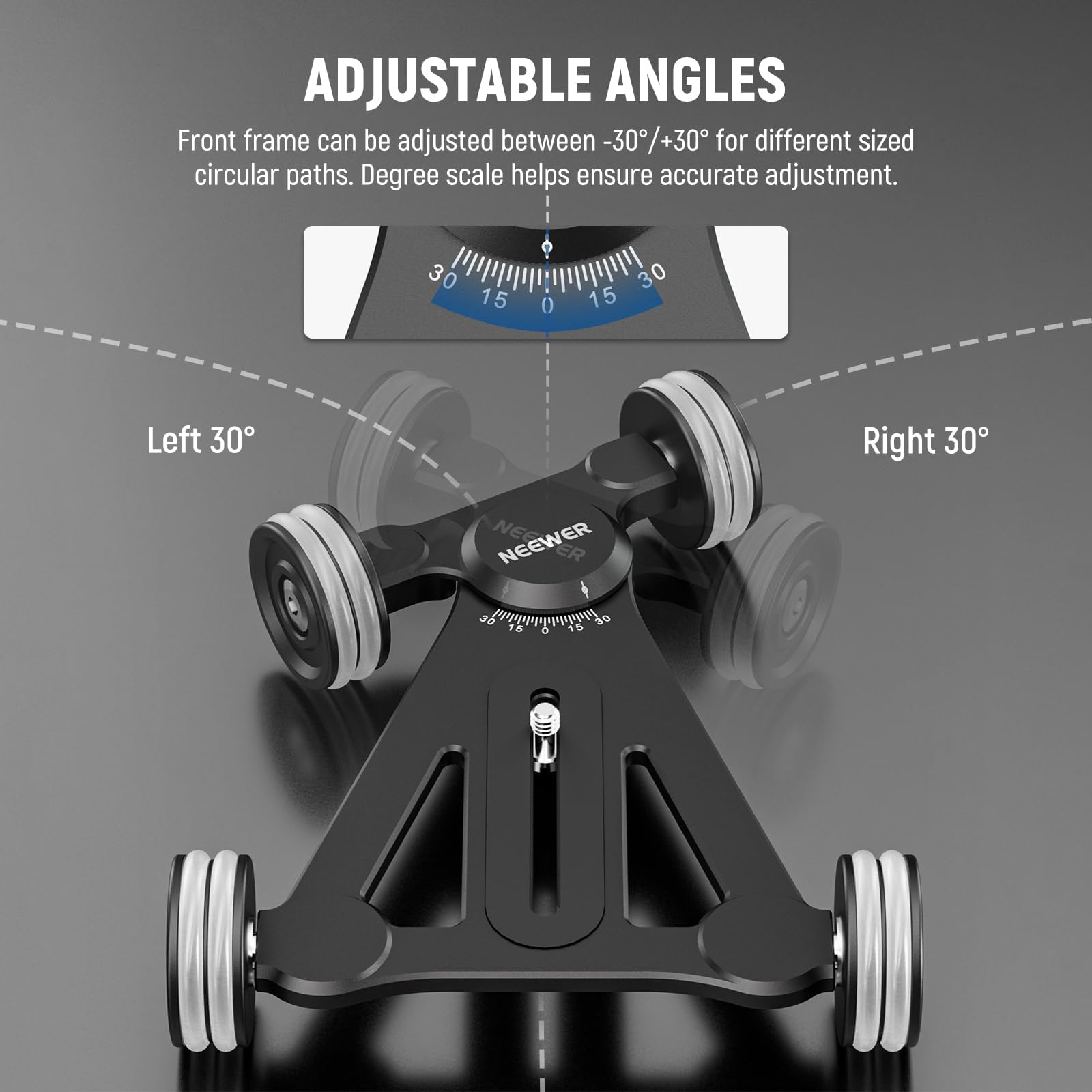 NEEWER Camera Slider Dolly with 360° Ball Head/Phone Clamp/Action Camera Mount Adapter, 4 Wheel Manual Dolly for ±30° Circular/Linear Movement, Compatible with GoPro Insta360 iPhone Android, SD002