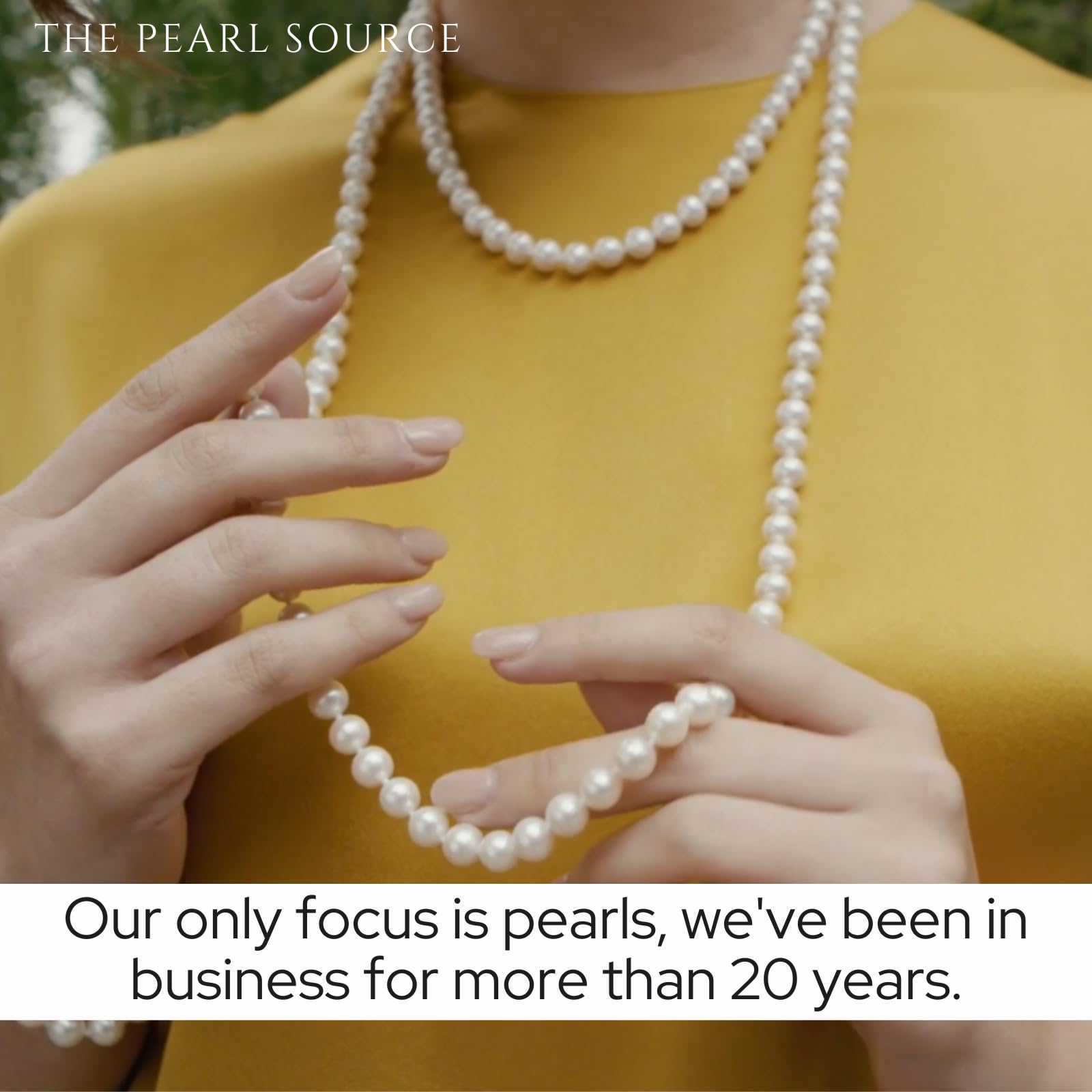 The Pearl Source Real Pearl Necklace for Women with 6.5-7.0mm AAA+ Quality Round White Freshwater Genuine Cultured Pearls | 18 inch Pearl Strand with 14K Gold Clasp