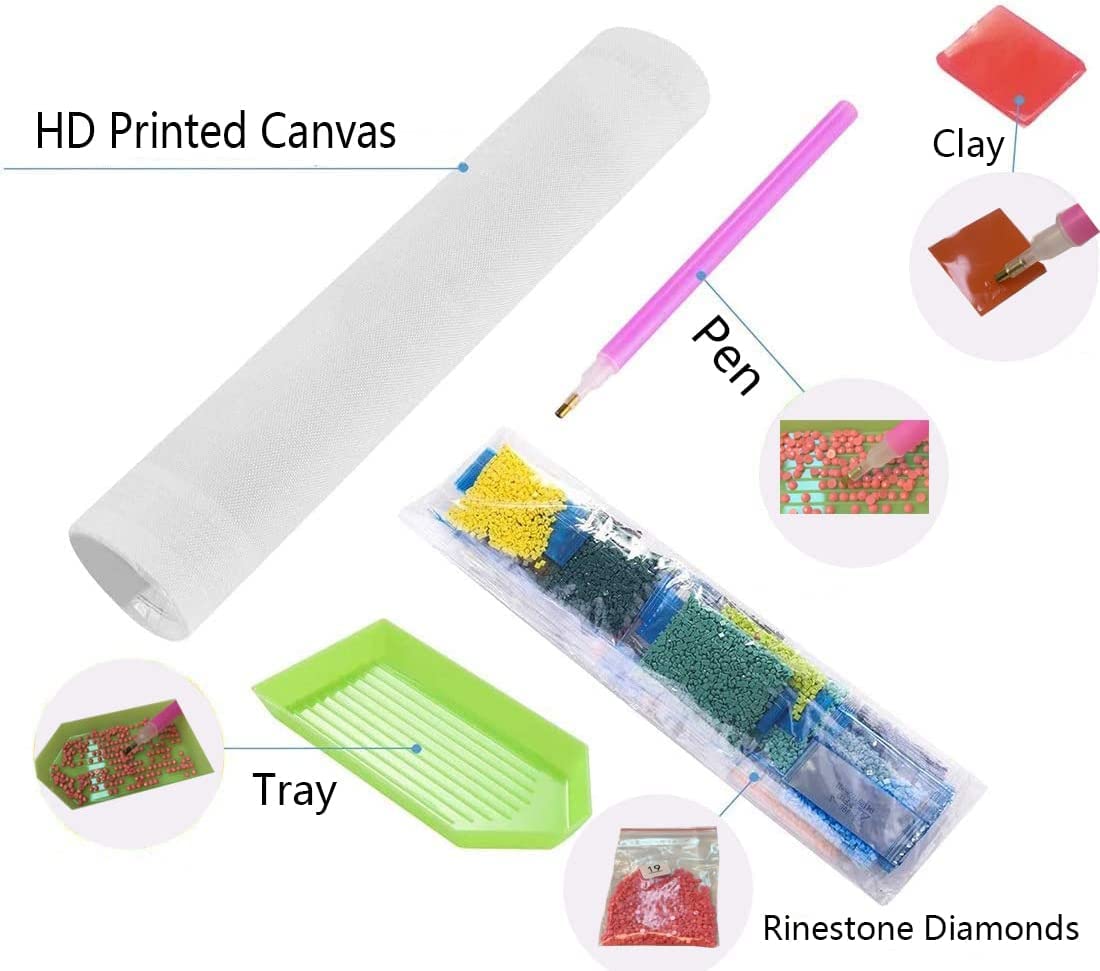 Bigfoot Sasquatch Diamond Painting Kits for Adults Full Drill Round New, Architecture Diamond Art Kits, DIY 5D Diamond Art Painting Gem Art Diamond Dots Friend Size 16 * 20 inch