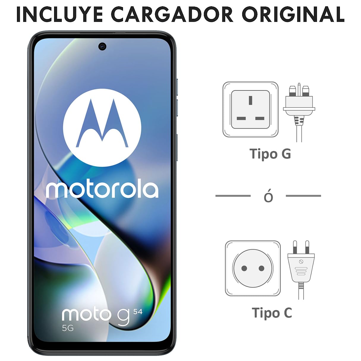 Motorola Moto G54 5G Dual SIM | 8+256GB ROM | GSM Unlocked Smartphone | 6.5" 120Hz IPS LCD Display | Android 13 | 50MP Camera | Li-Po 6000 mAh Battery | International Model - (Blue)