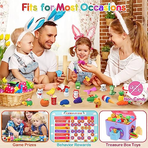 Palmatte 40PCS Mini Animal Erasers Kids Prizes Treasure Box Toys Classroom Rewards Desk Pets Pencil Erasers Bulk Cute School Supplies Kids Party Favors Goodie Bag Stocking Stuffers Easter Egg Fillers