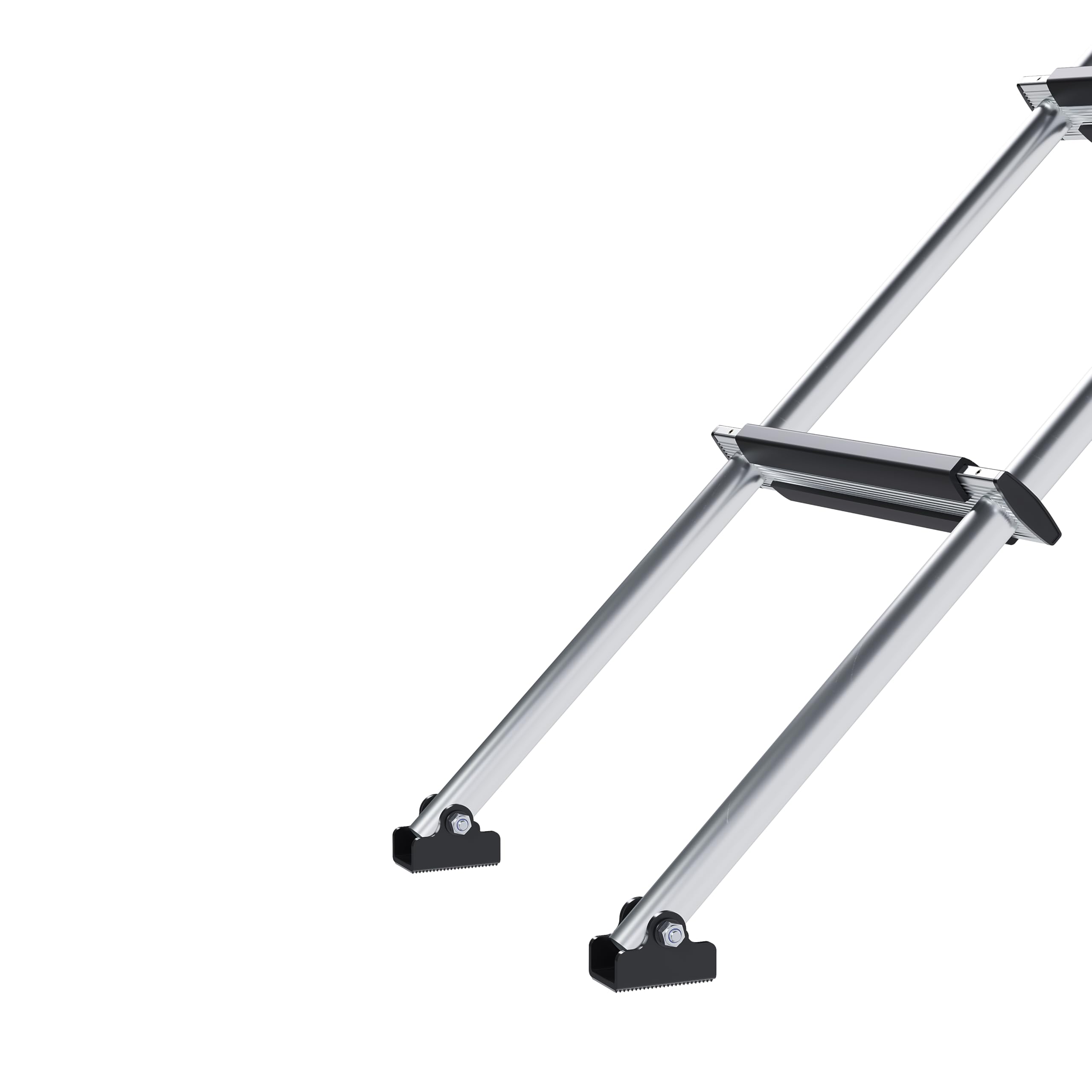 KUAFU 60'' Bunk Ladder Compatible with RV W/Hook and Rubber Foot Pads Aluminum Anti-Slip Bunk Bed Dorm Loft Home Appartments Ladder Lightweight and Sturdy Design for Safe Climbing 450LBS