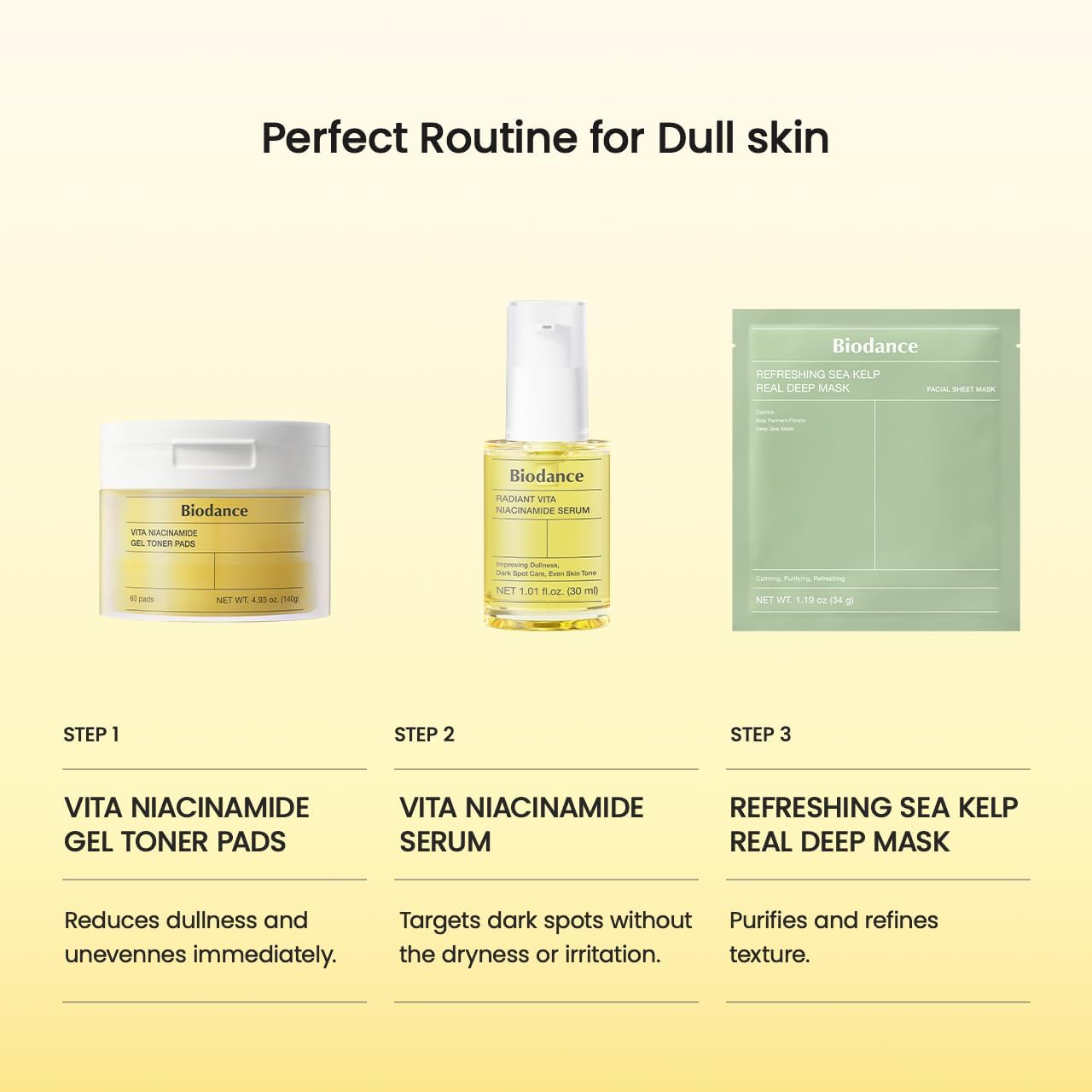 BIODANCE Radiant Vita Niacinamide Serum, for Even Tone Dark Spot Care with Vitamin C, Hydrating for Sensitive Skin, Filter Glow Serum, Korean Skin Care | 1.01 floz x 1 ea