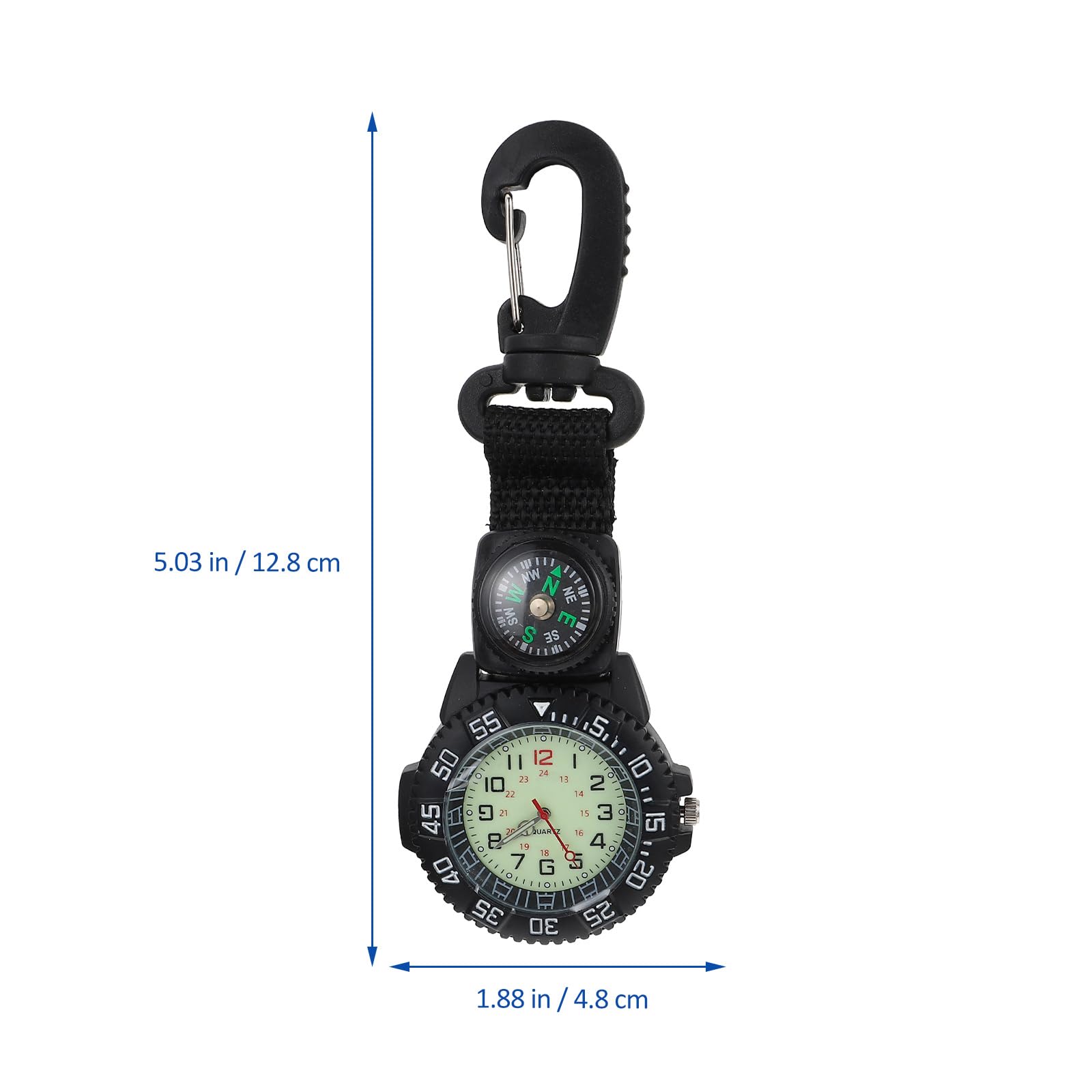 WRITWAA Sports Pocket Watch Backpacker Clip Watch Backpacker Hanging Watch Digital Dial Watch Backpack Clip on Watch Carabiner Watch Backpacker Watch Outdoor Pocket Watch Hiking Watch Belt Loop Watch