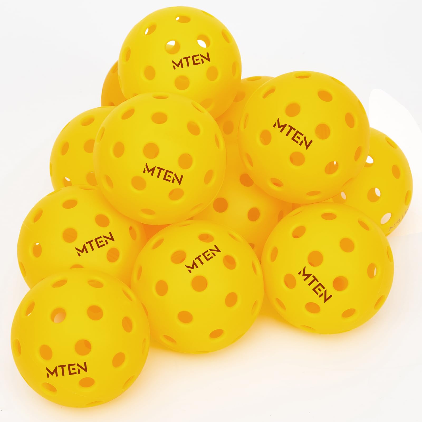 MTEN Pickleball Balls, USAPA Approved Pickleballs, 12 Pack 40 Holes Outdoor Pickleball Balls, High Bounce True Flight & Durable for All Skill Levels