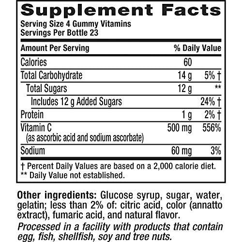 Vitafusion Extra Strength Power C Gummy Vitamins, Tropical Citrus Flavored Immune Support (1) Vitamins, 92 Count