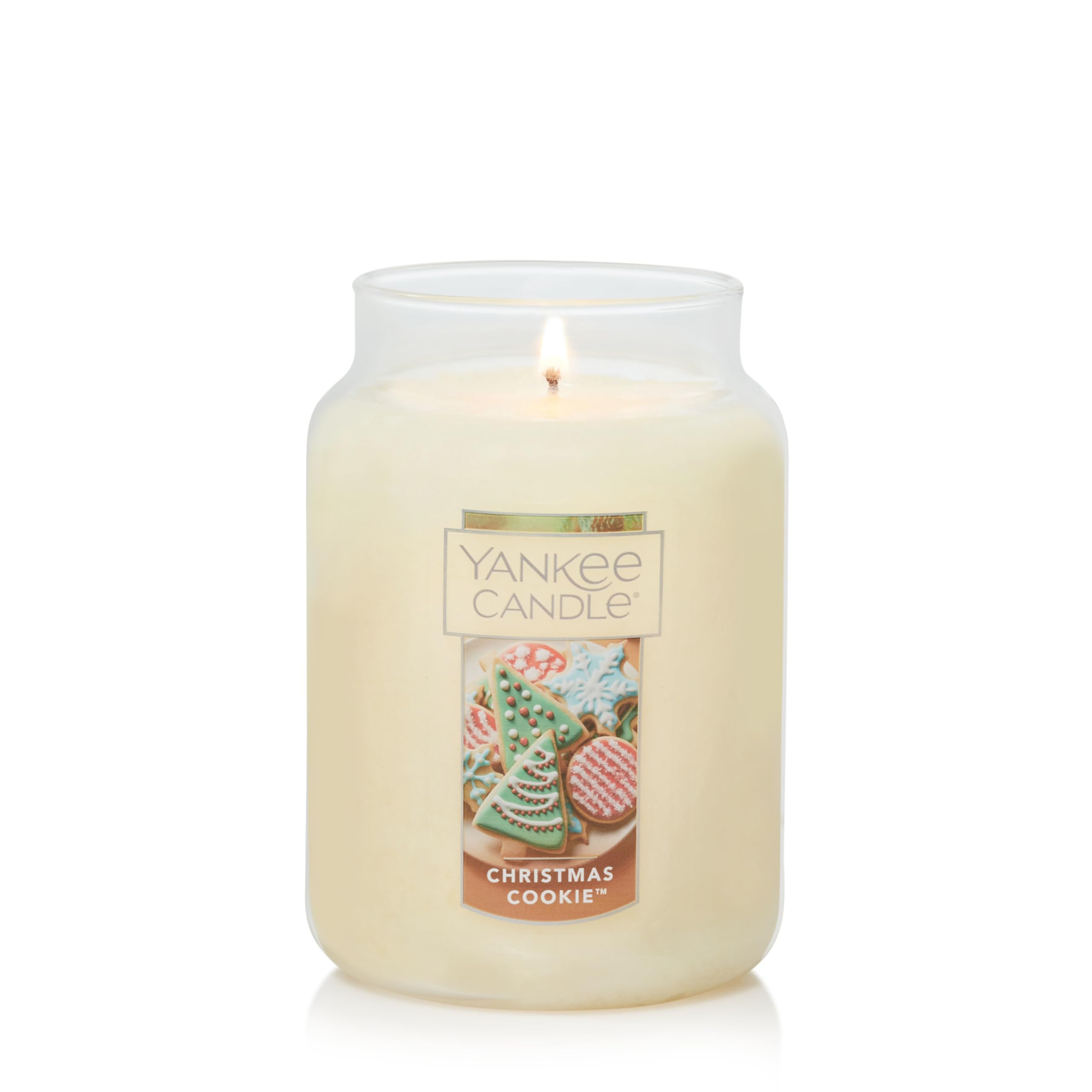 YANKEE CANDLE Christmas Cookie Scented, Classic 22oz Large Jar Single Wick Candle, Over 110 Hours of Burn Time, Perfect for Holiday Gifting and Celebration