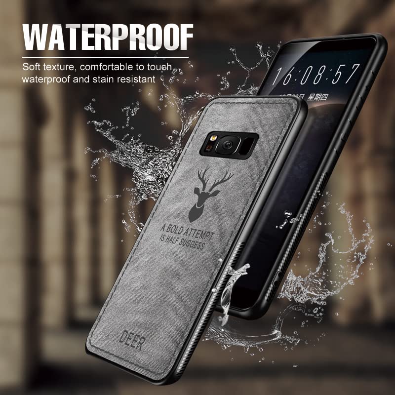 Casecious Compatible with Samsung Galaxy Note 10 Plus or Note 10 Plus 5G Soft Texture Deer Pattern Embossed Fabric Cloth TPU Cell Phone Mobile Basic Back Case Cover (Black)