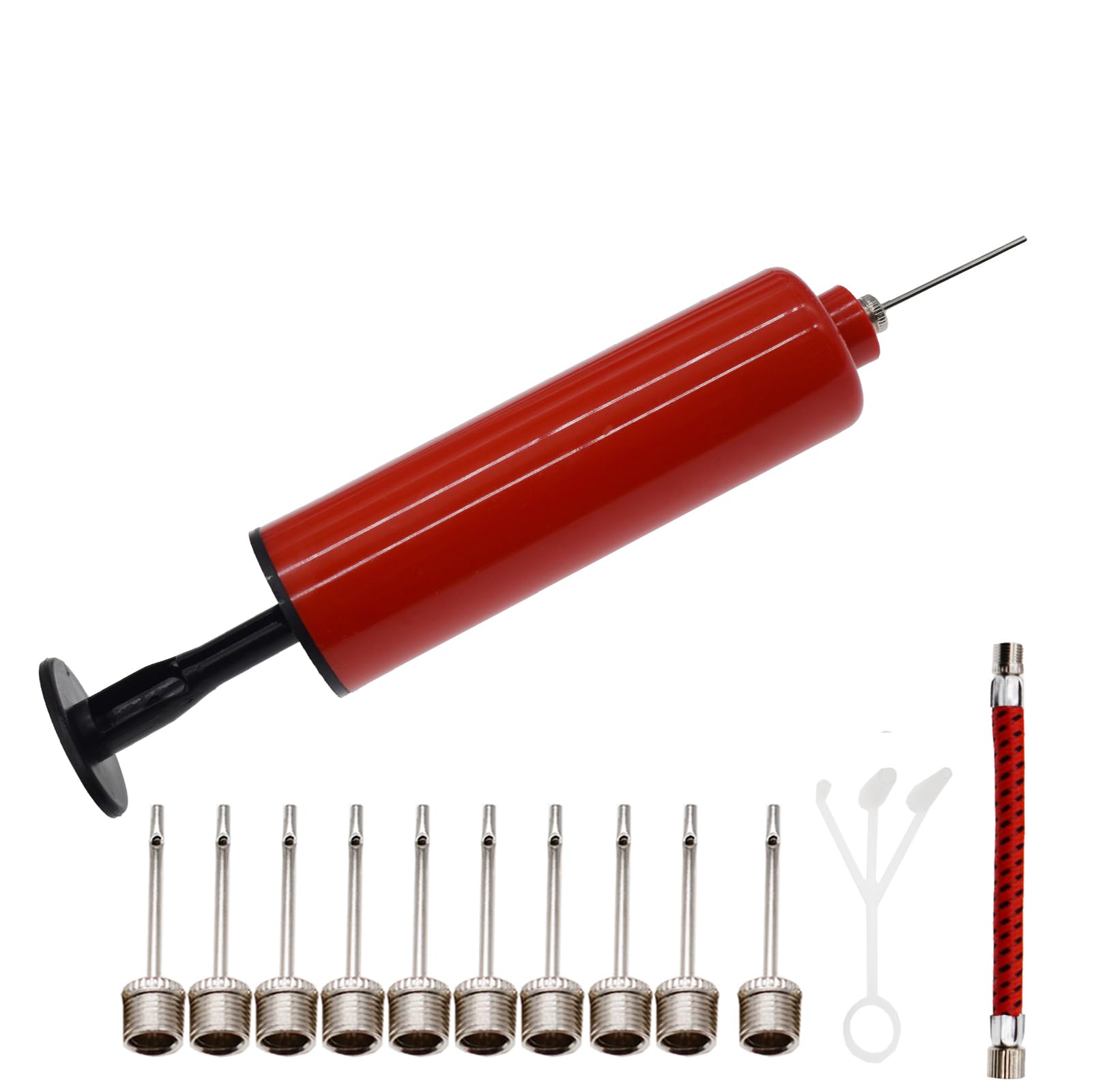 CIZEBO Ball Pump for Sports Balls with 10 Needles, Air Pump for Basketball Soccer Exercise Ball, 1 Ball Pump +10 Needles +1 Extension Hose+1 Multi Connector