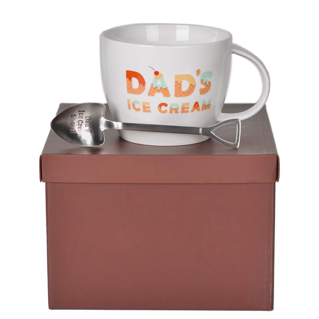 Josephine on Caffeine Gifts for Dad –Dad’s Ice Cream Bowl and Engraved Spoon Dad’s Ice Cream Shovel – Ideal Father’s Day Gift, Christmas Gift or Birthday Gift (Dad)