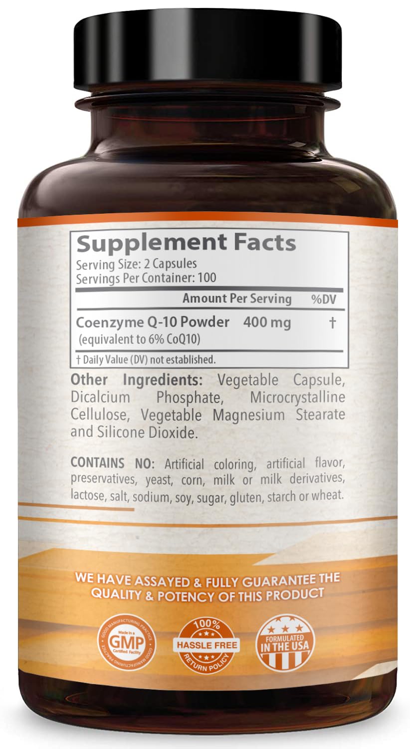 Healthy Way CoQ10 400mg 200 Capsules Non-GMO