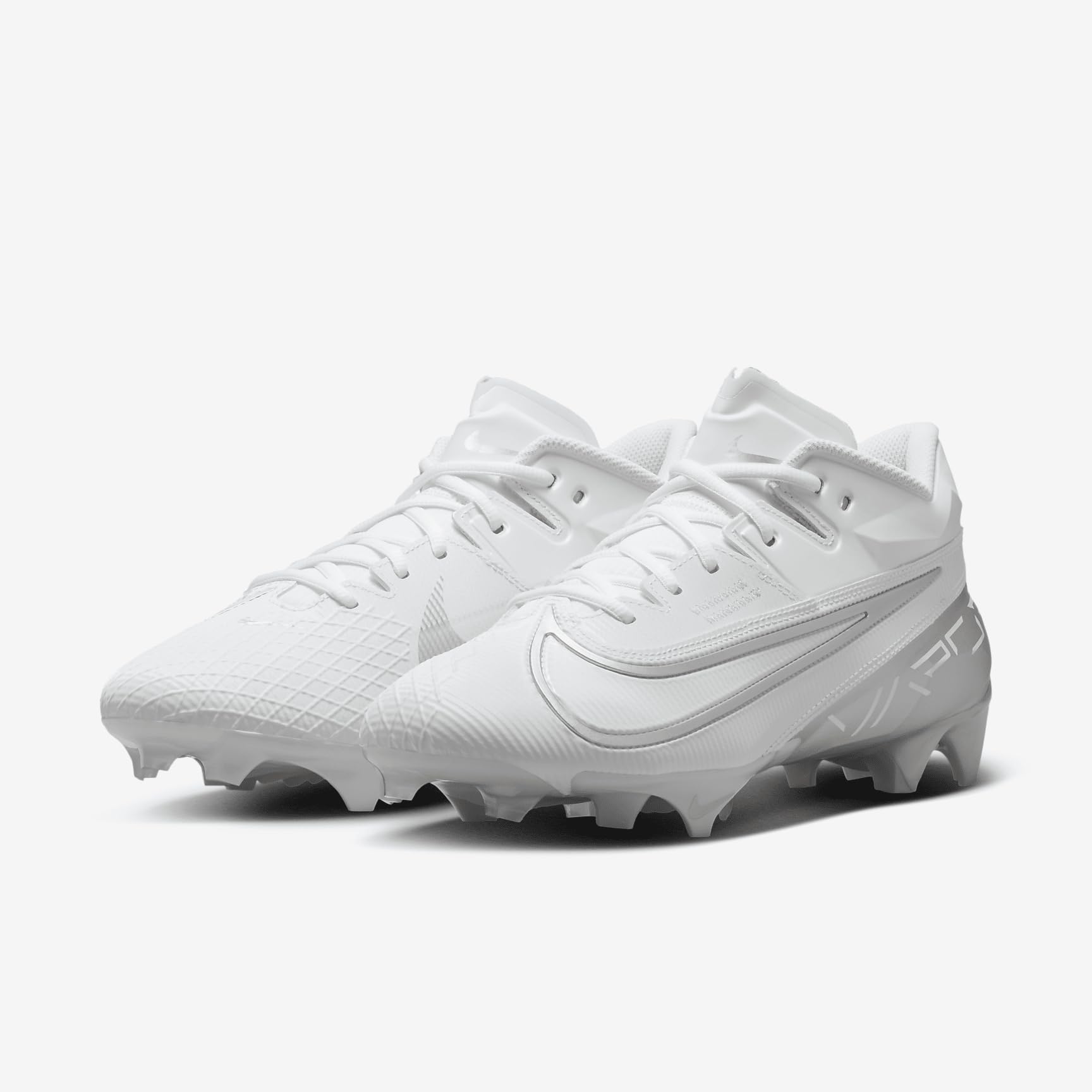 Nike Vapor Edge Elite 360 2 Men's Football Cleats (DA5457-101,White/Metallic Silver-Pure Platinum) Size 12