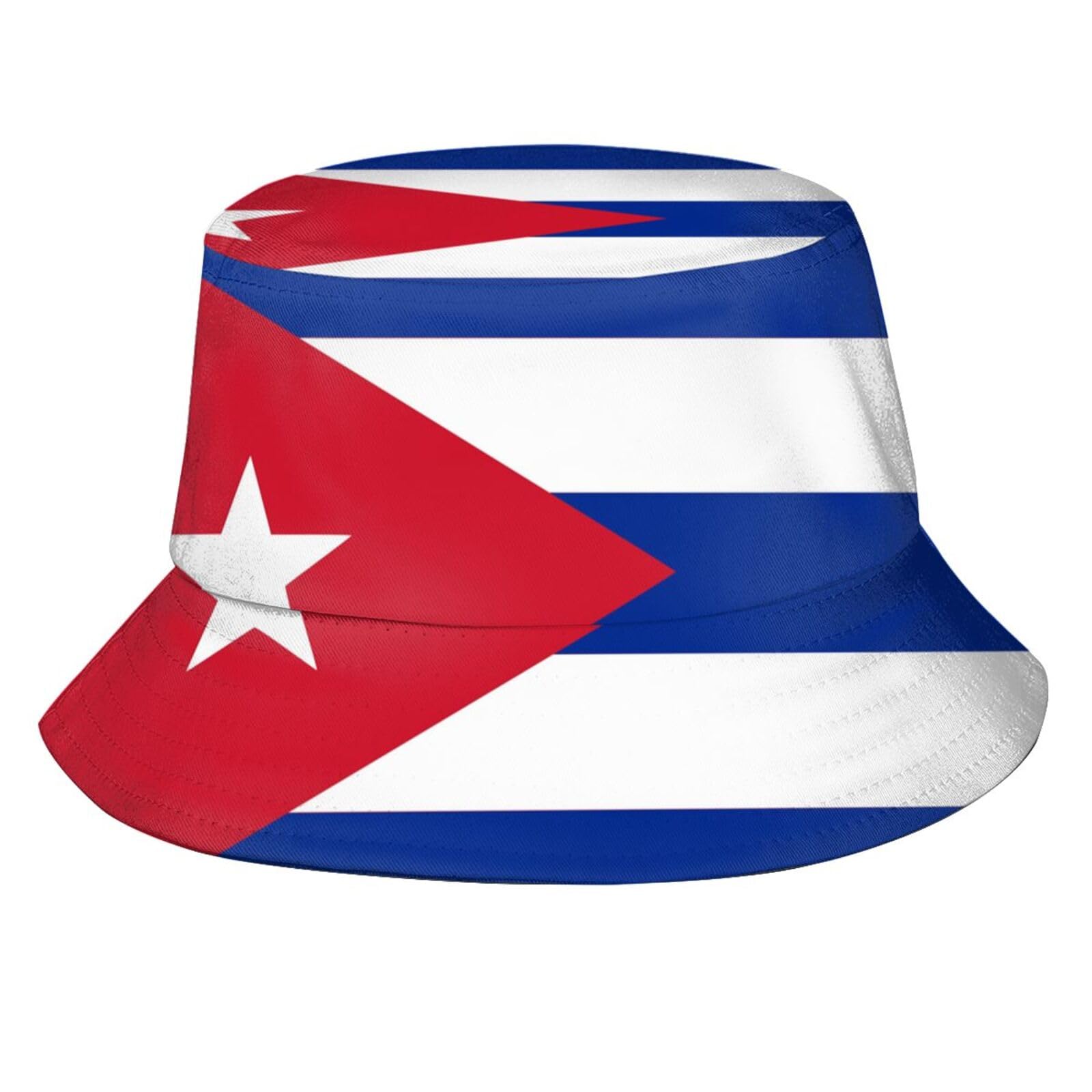 Cute Cuba Flag Hats Unisex Fashion Funny Flag Bucket Hats Beach Sun Hat for Women Men