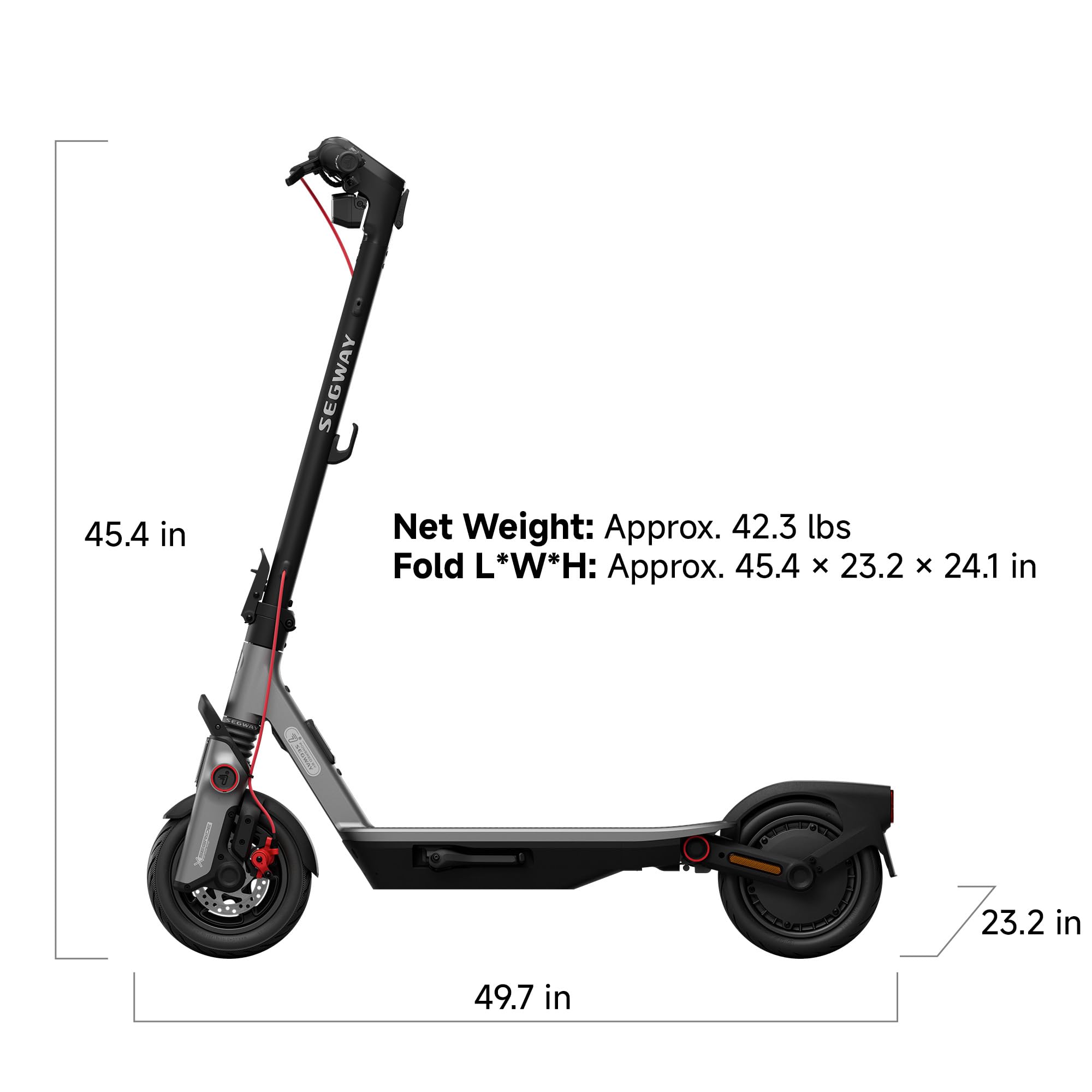 Segway Ninebot F3 Electric Scooter, 20 MPH w/ 44-Mile Range, 10" Tubeless Tires, Front Hydraulic & Rear Elastomer Suspension, UL2271/2272 Certified
