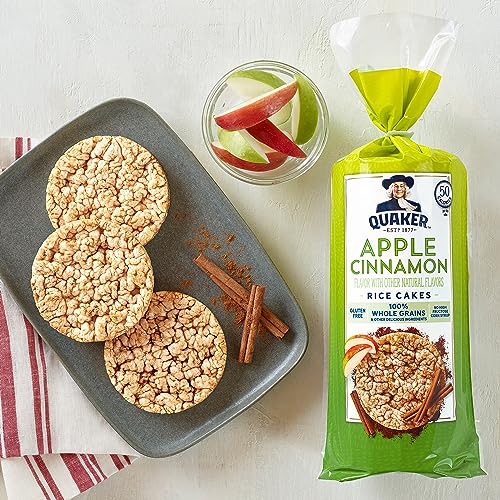 Quaker Large Rice Cakes, Apple Cinnamon, Pack of 3