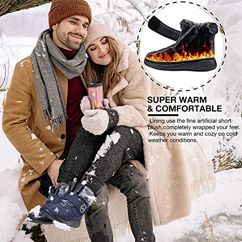 Women Snow Boots Winter Shoes with Fur Lined Warm Slip On Boots for Women Waterproof Booties Comfortable Outdoor Anti Slip