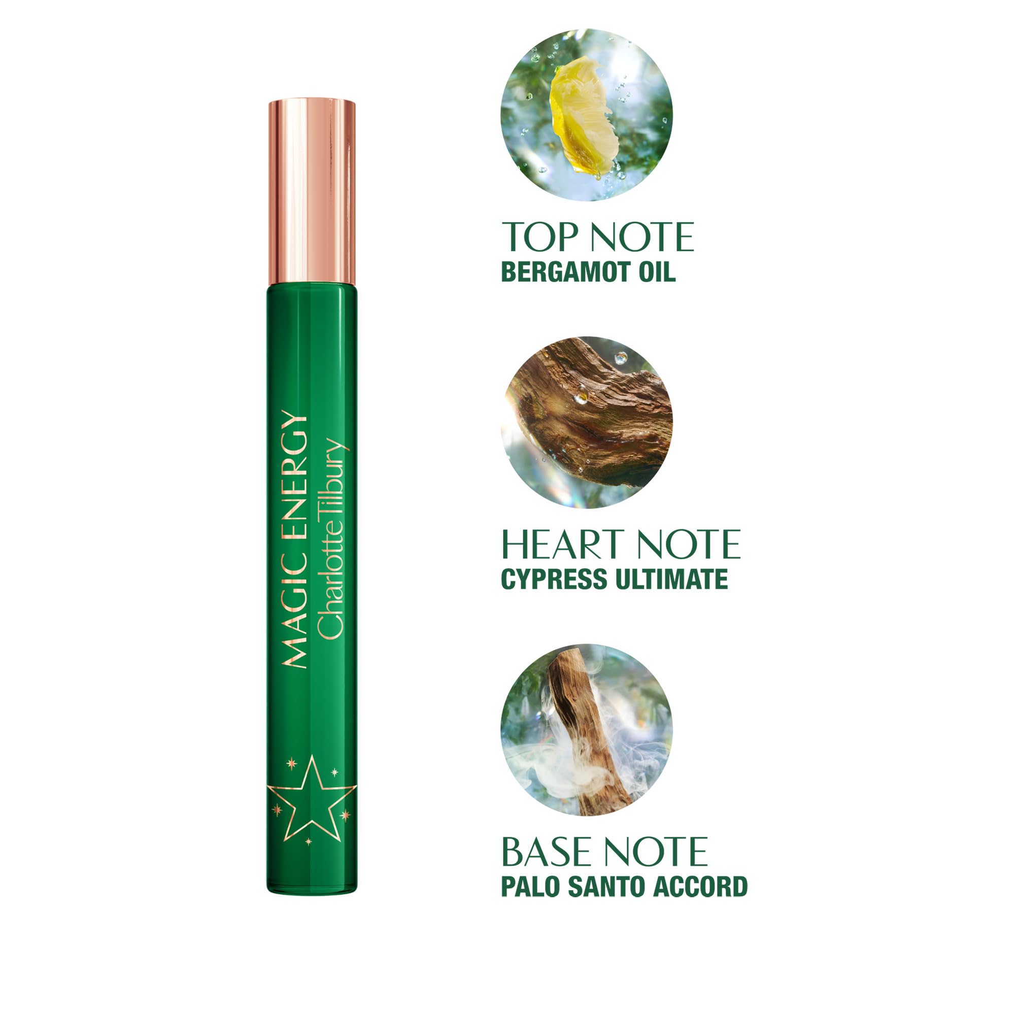 Charlotte Tilbury Magic Energy Eau De Parfum - Emotion-Boosting Citrus Woody Perfume Enriched with Naturally-Derived Oils - Long-Lasting Scent with Notes of Bergamot, Cashmere Wood & Palo Santo (10ml)