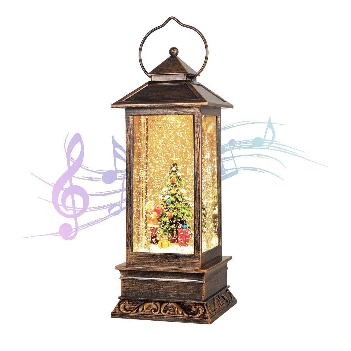 Snow Globe,Christmas Lanterns,Christmas Music Snow Globe Lantern with 6 Hour Timer, Christmas Lantern,Christmas Snow Globe Lantern Water Lantern Snow Globe Xmas Gifts Christmas Decor (Christmas Tree)