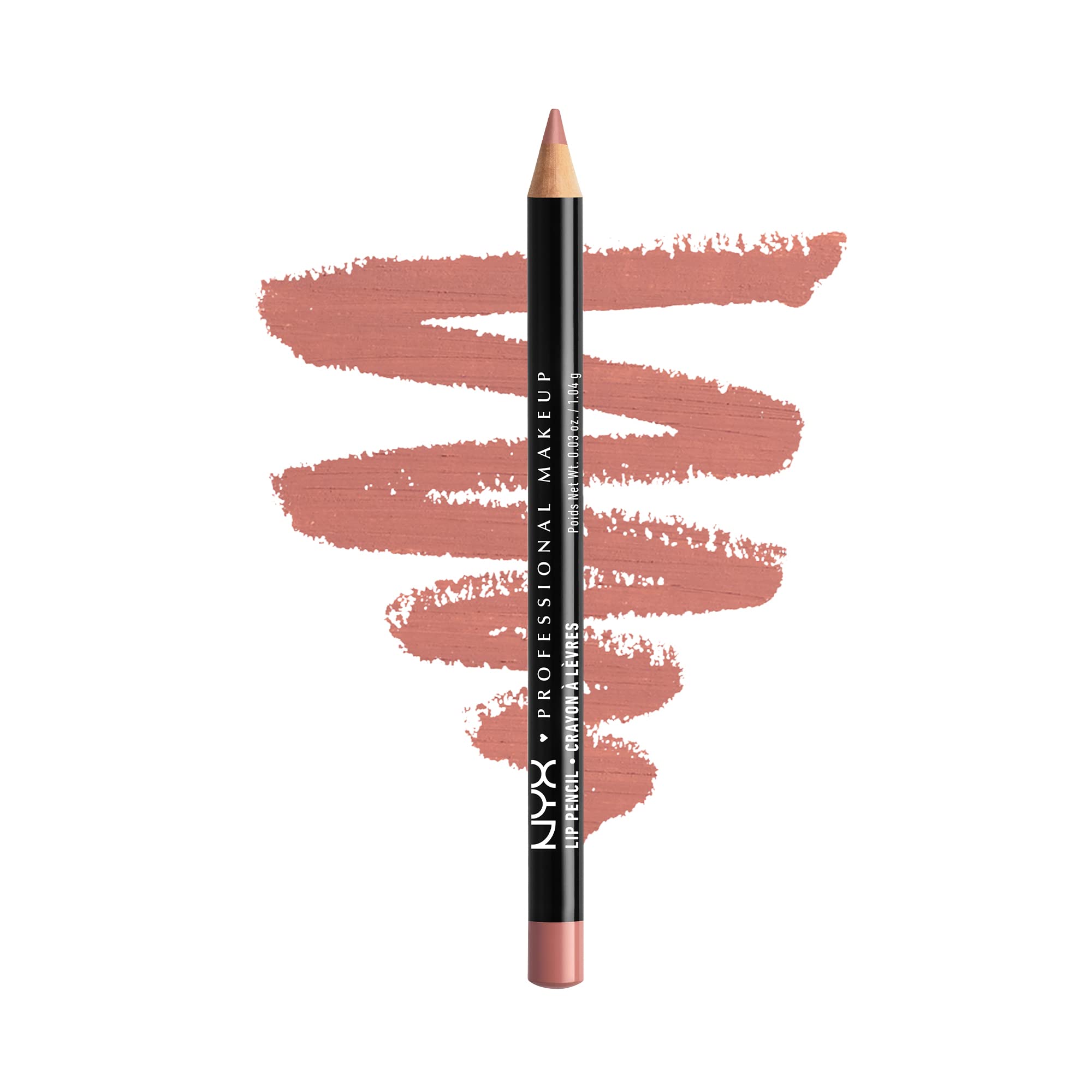 NYX PROFESSIONAL MAKEUP Slim Lip Pencil, Long-Lasting Creamy Lip Liner - Nude Pink