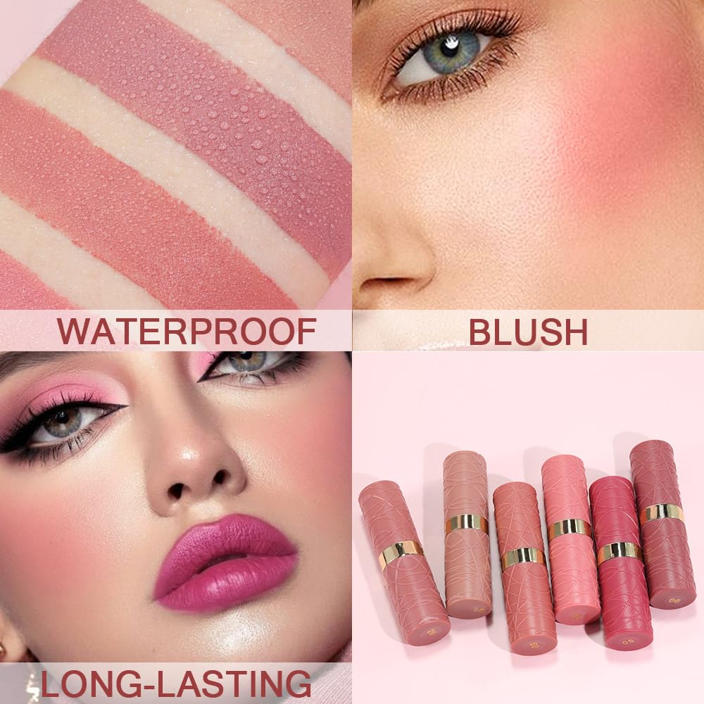 evpct 6Pcs Nude Brown Pink Purple Rose Red Mauve Matte Lipstick Sets for Women Velvet Lipstick Long Lasting Waterproof 24 Hours Lip Stick Stain Makeup Gift Sets labiales mate 24 horas originales A