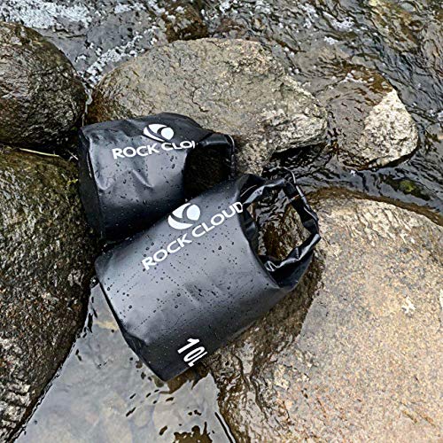 ROCK CLOUD Dry Bag Waterproof 5L Dry Sack for Kayaking Rafting Boating Beach Surfing Swimming Canoe Camping Hiking Fishing Ski, Black