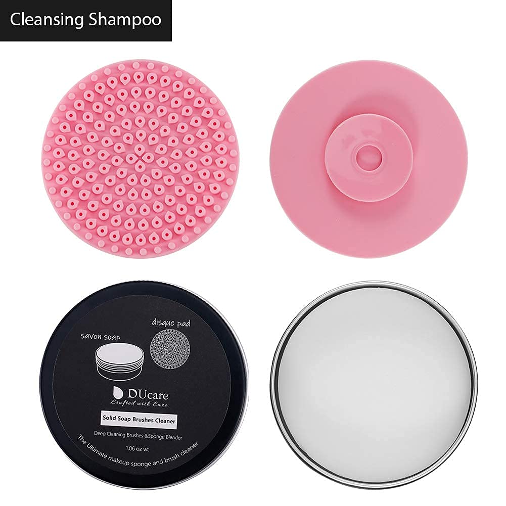 DUcare Makeup Brush Cleaner Shampoo Soap Solid Brush Cleaning Mat Removes Cosmetic Color Brush Cleaner Pad for Cleaning Makeup Sponges Brushes