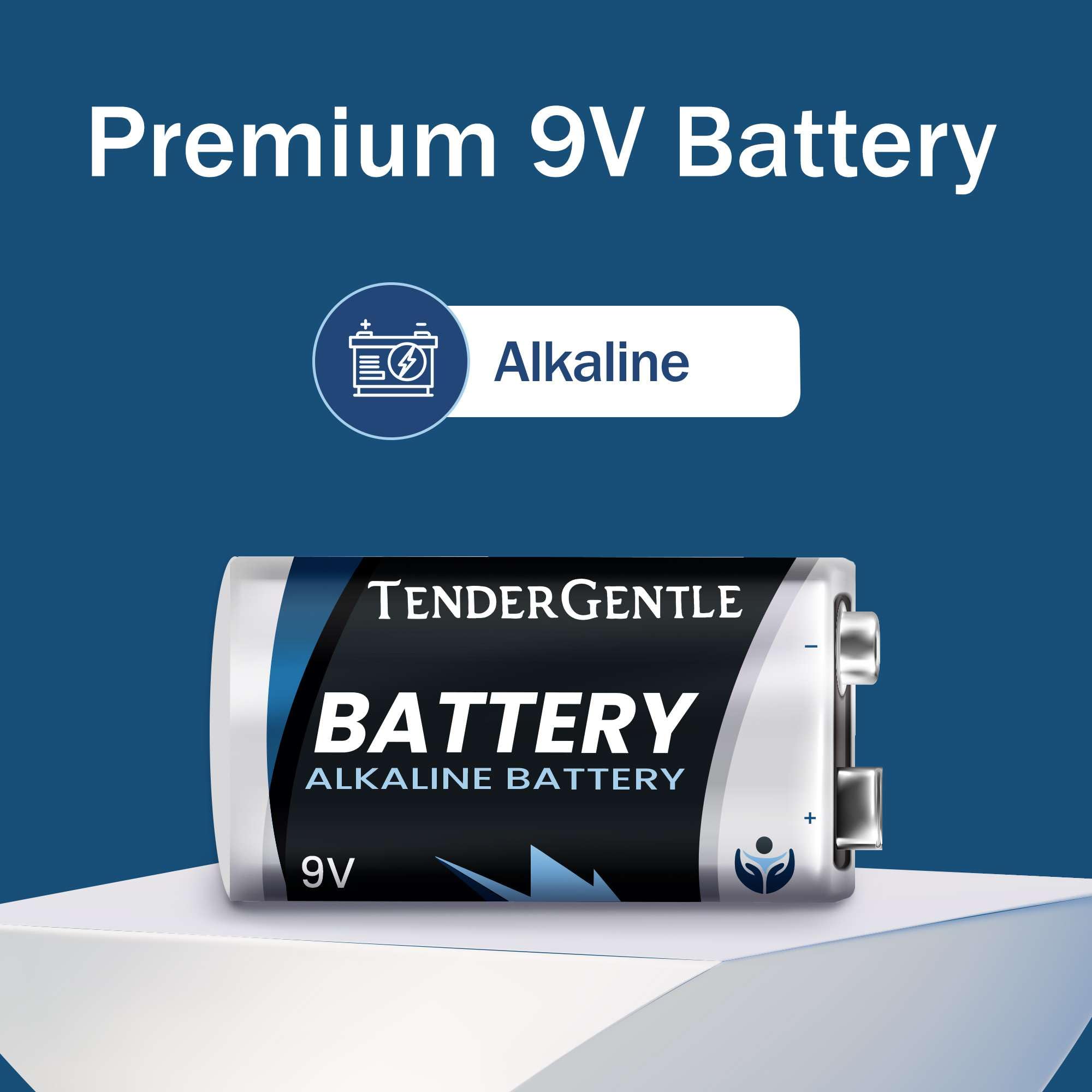 TenderGentle 9 Volt Batteries 12 Pack - 9v Batteries for Smoke Detectors, Carbon Monoxide Alarms, Security Systems, Walkie Talkies, and More - Multipurpose Alkaline Batteries