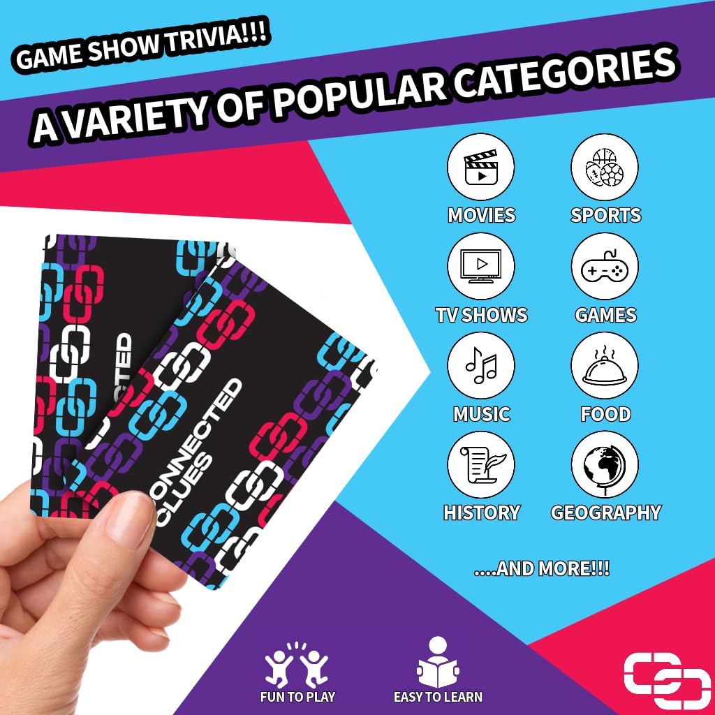 Connected Clues - A Party Game for Clever Friends | Phrase Guessing Fun Based on The Popular Before and After Game Show Category | Trivia with a Twist