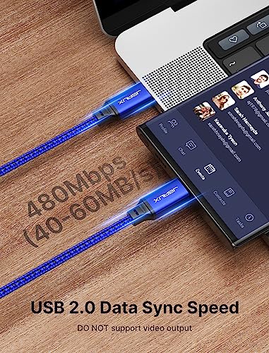 JSAUX 100W USB C to USB C Cable [2-Pack 3.3FT], Type C Fast Charging Cable Compatible with iPhone 15/15 Plus/15 Pro/15 Pro Max, Samsung S24/S23+/S23 Ultra, Car Play, MacBook, iPad Pro/Air, Pixel-Blue